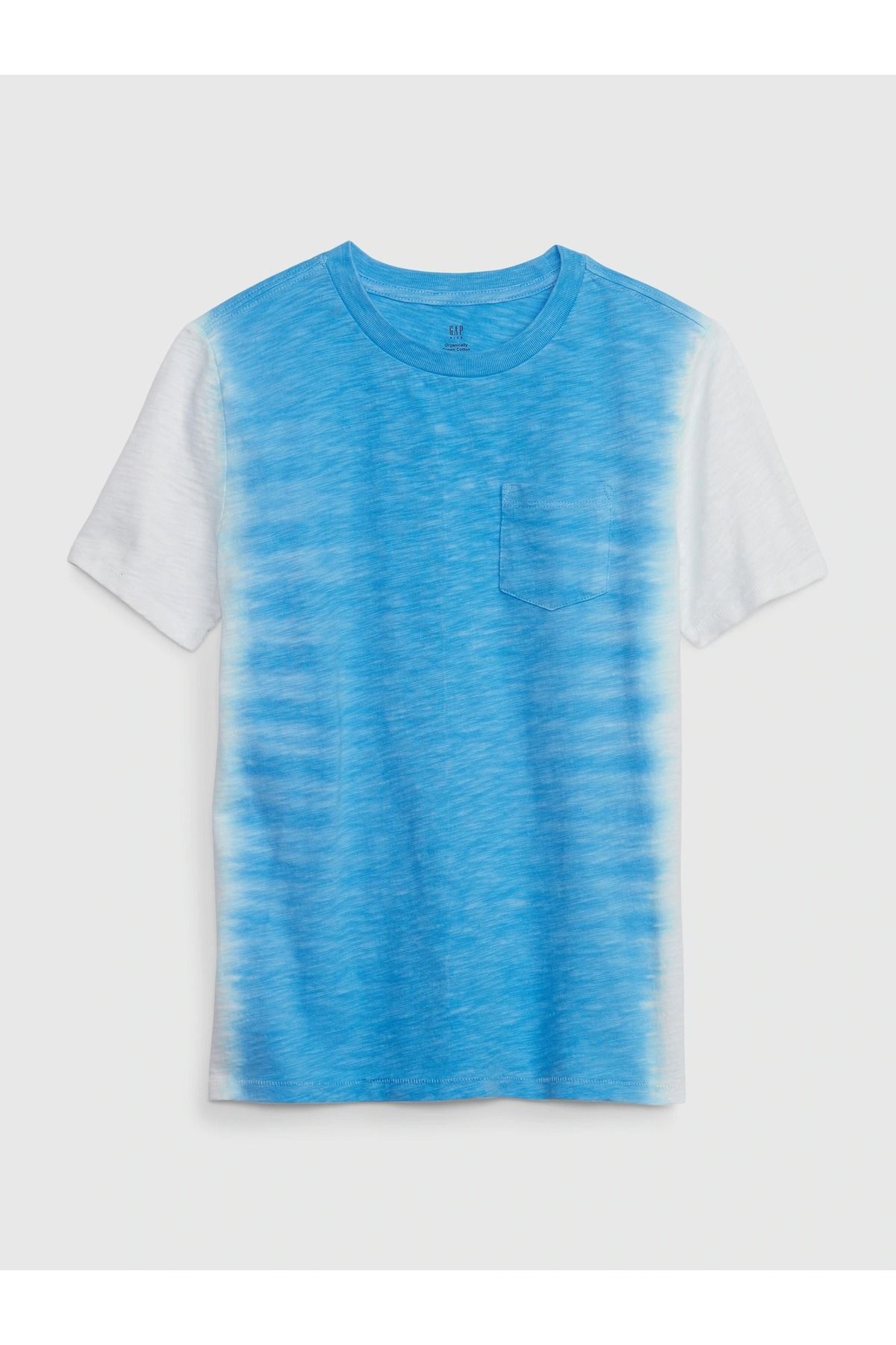 GAP Erkek Çocuk Mavi %100 Organik Pamuk Cepli T-shirt