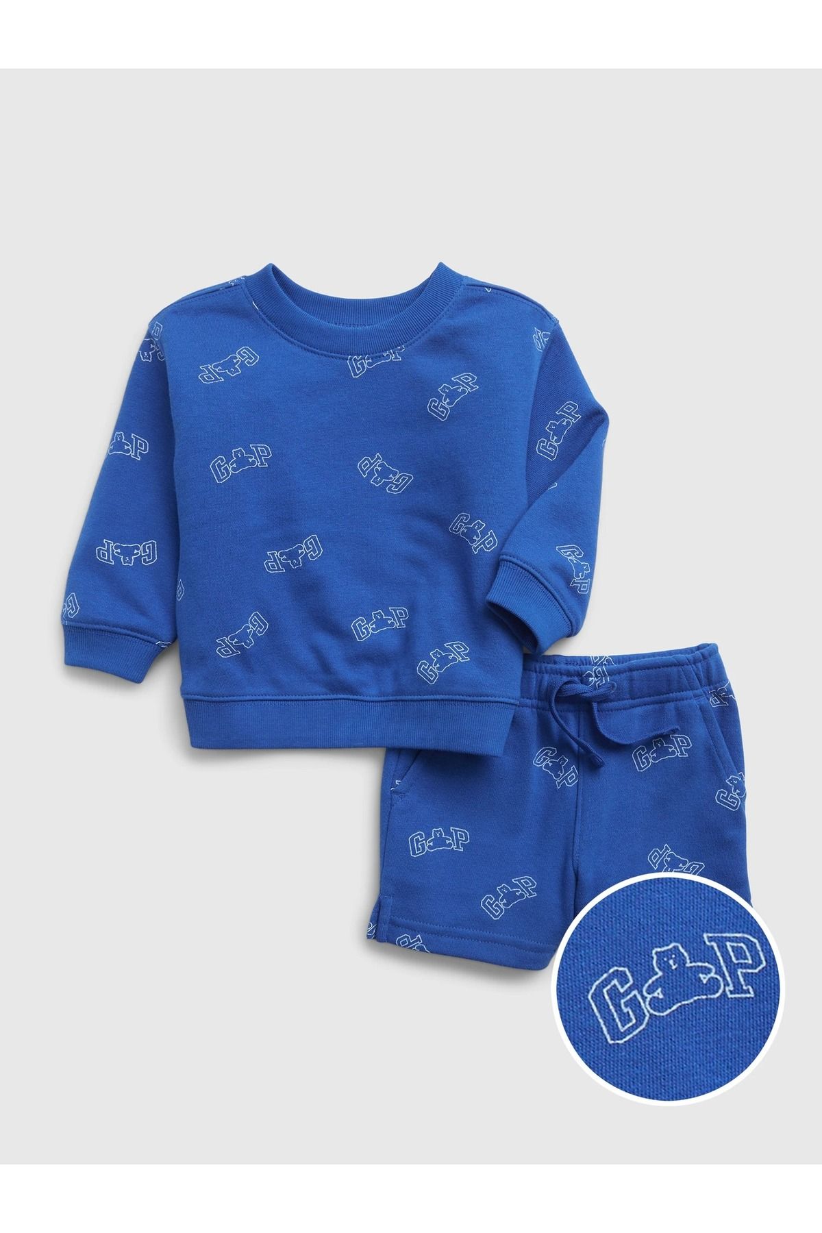GAP Erkek Bebek Mavi Logo Outfit Set
