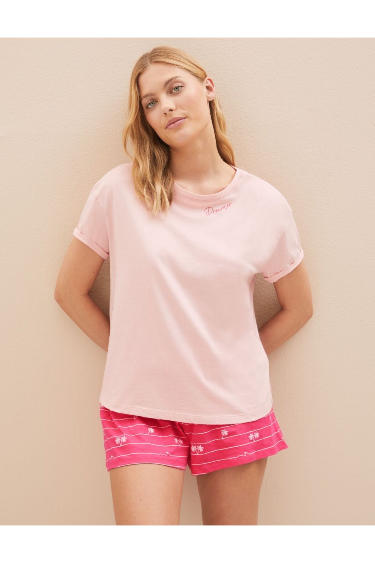 Marks & Spencer Saf Pamuklu Kısa Kollu Pijama Takımı