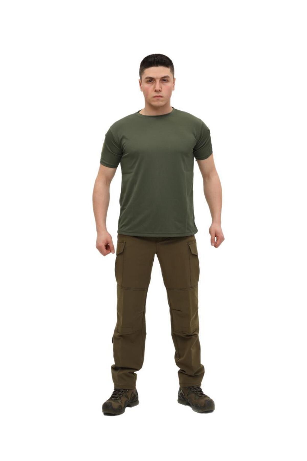 SİNGLE SWORD Yakasız Kısa Kol Tactical T-shirt - Tişört