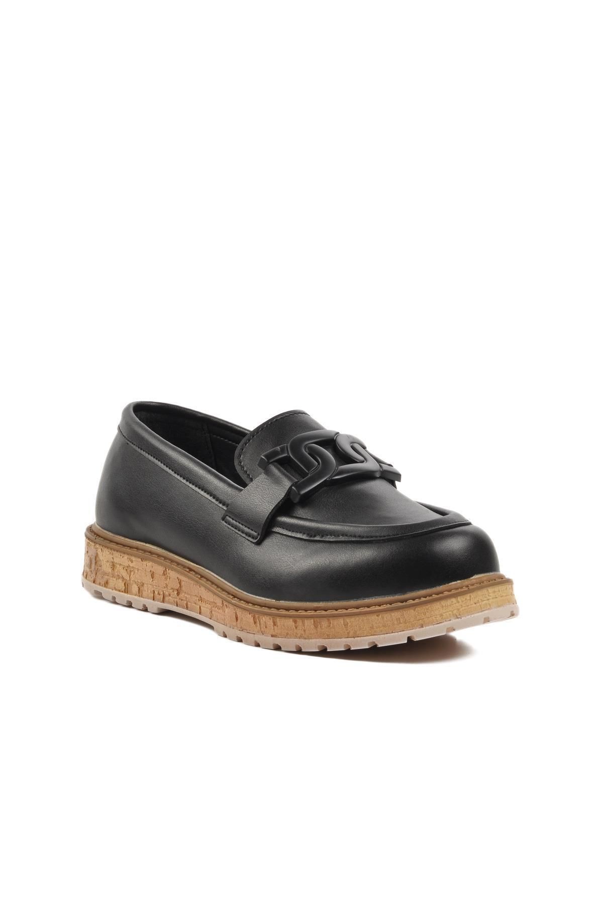 WALKWAY Dkc2301 Siyah Kadın Loafer Ayakkabı
