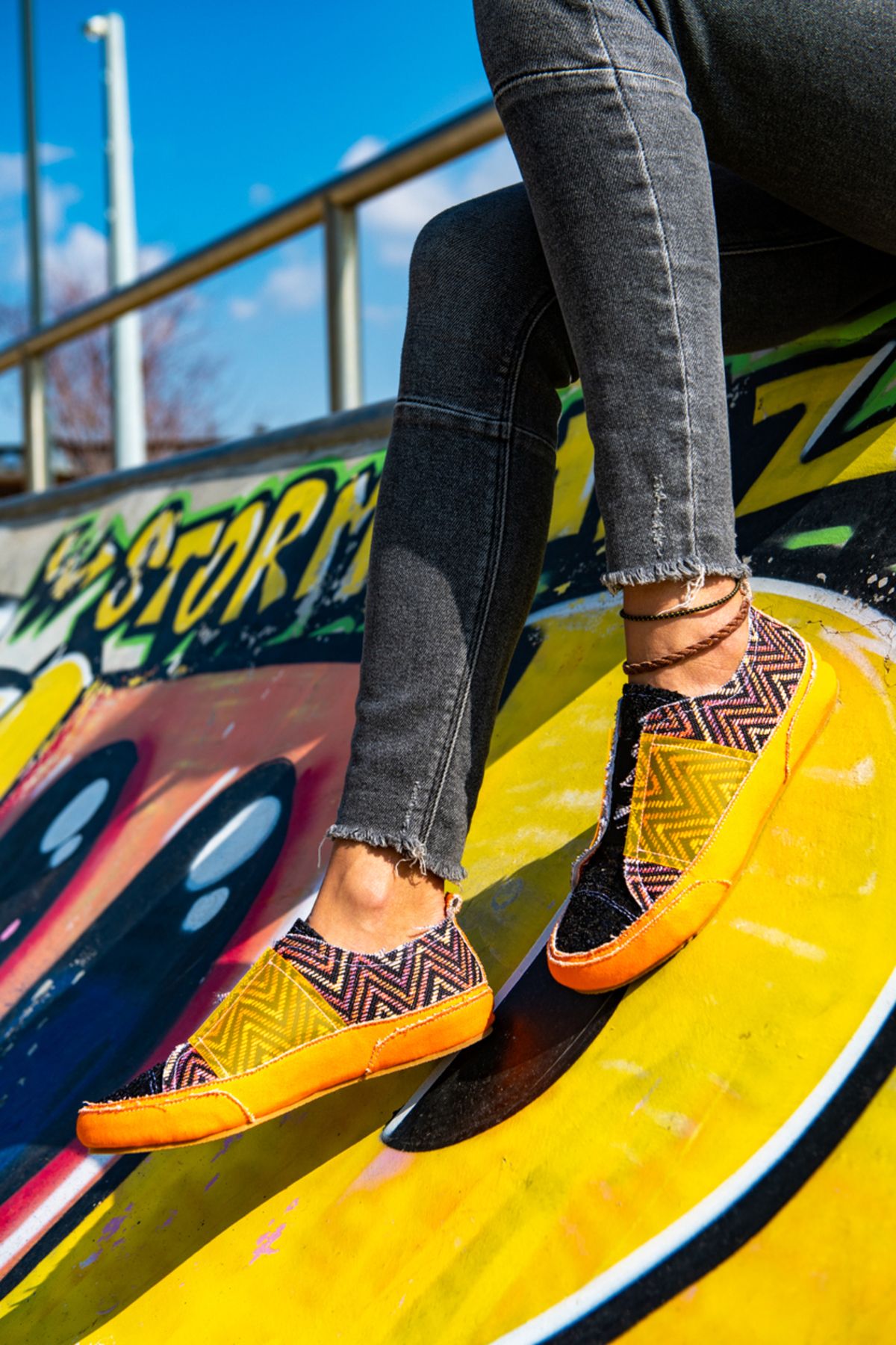 Güneşkızı Girl On Fire Sneaker / Tasarım Baskılı Vegan / Guki35 Sneakers Kadin Ayakkabı