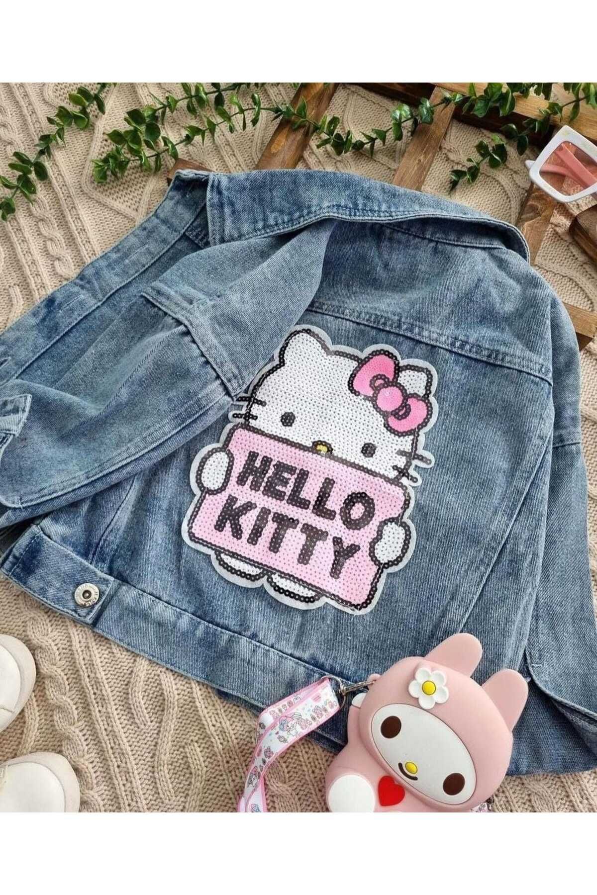 cengokıds Hello Kitty Kız Çocuk Kot Ceket