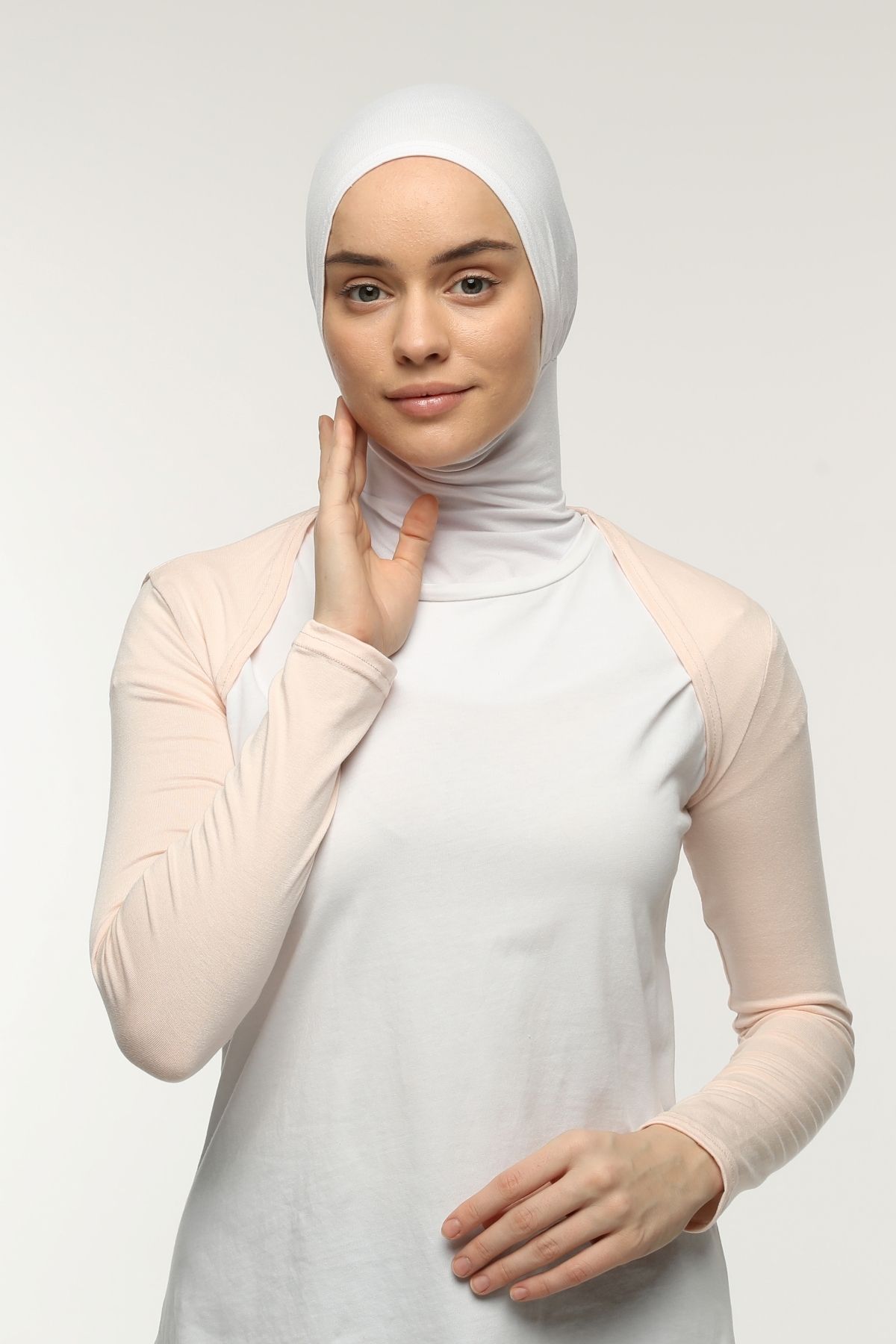 Altobeh Uzun Kollu Tesettür Bolero - Toz Pudra