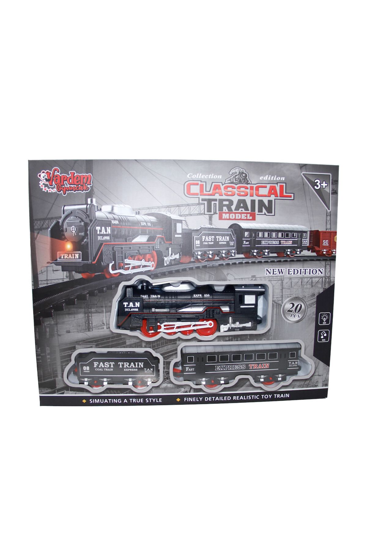 Vardem Vardem Kutulu 20 Parça Işıklı ve Sesli Classic Model Tren Set