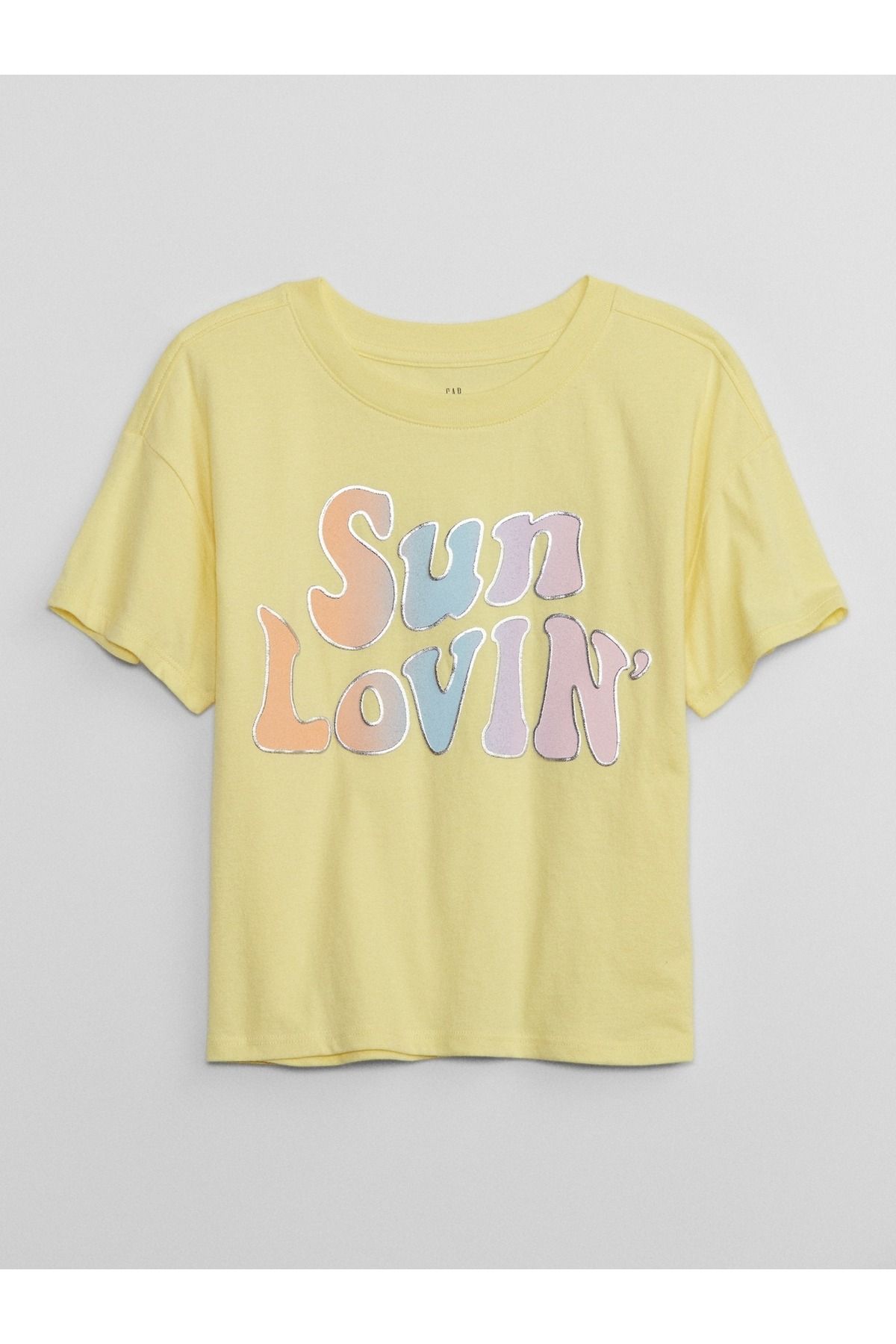 GAP Kız Çocuk Sarı Grafikli T-shirt