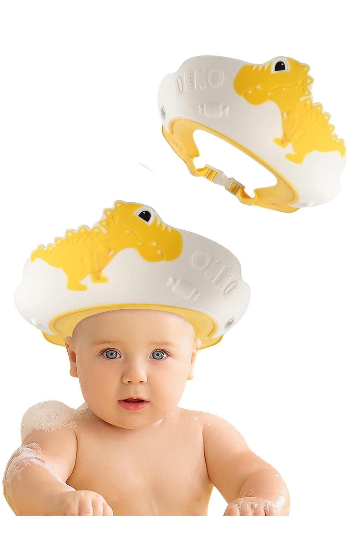MooieBaby's Dino Banyo Şapkası , Slikon Çocuk Duş Tacı , Sevimli Dinazor , Ayarlanabilir Tasarım, 6ay-9yaş