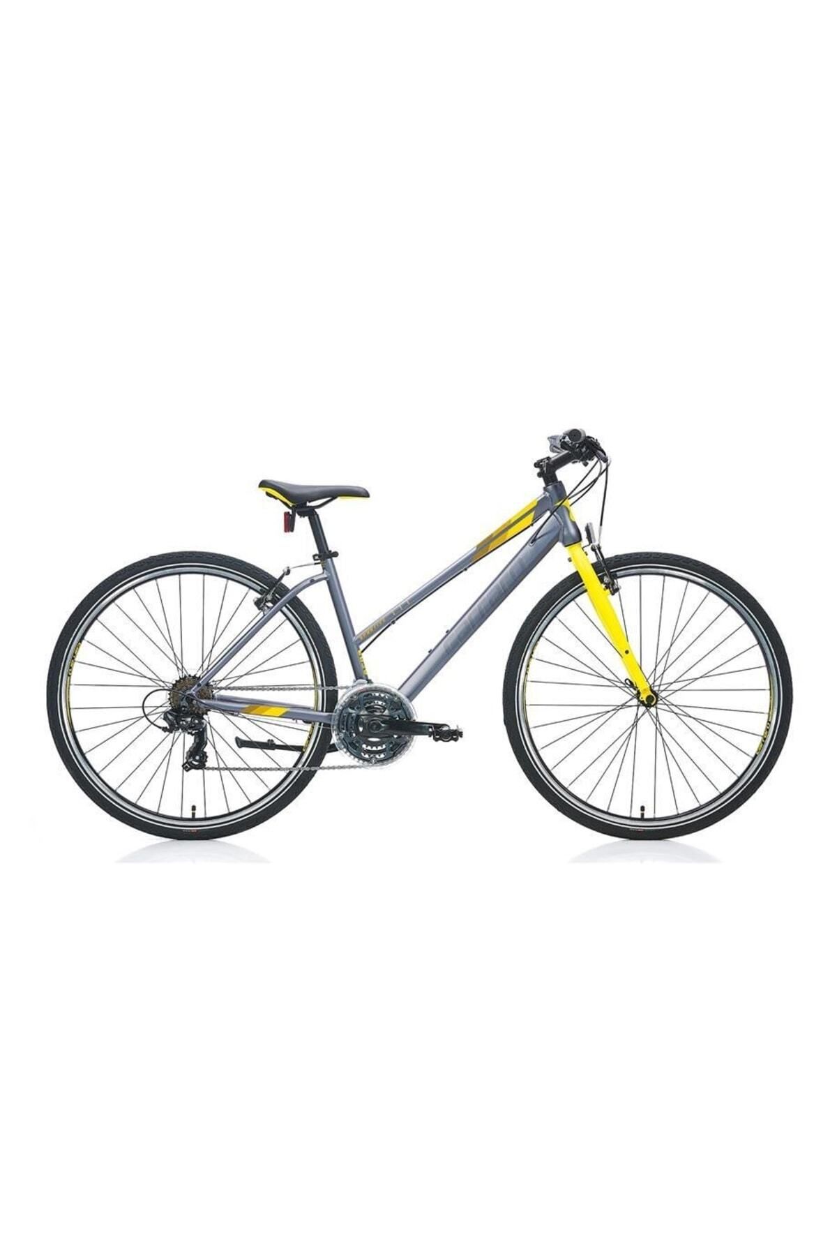 Carraro Sportive 322 Kadın Şehir Bisikleti 28 Jant Full Shimano 21 Vites Mat Antrasit Sarı 48cm