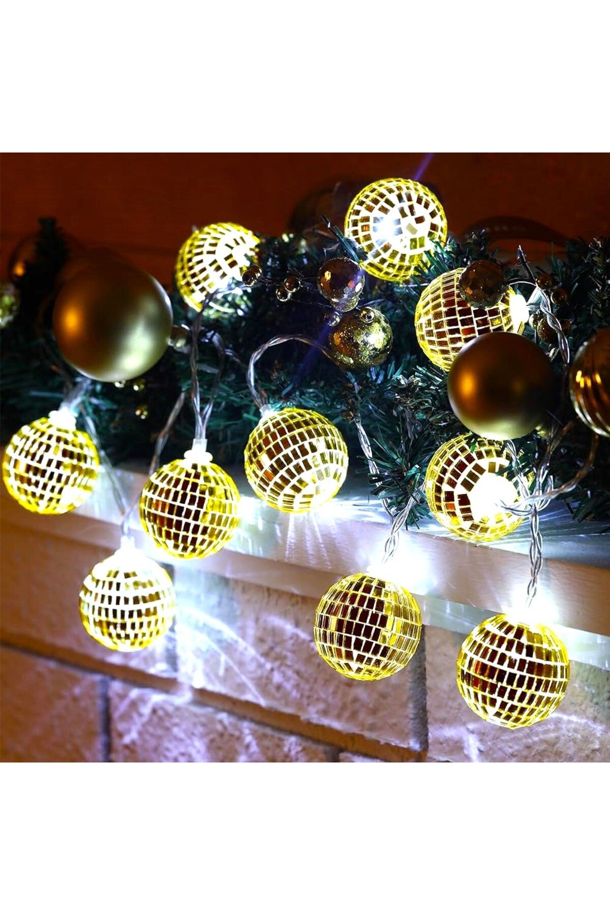şahane parti Mini Günışığı Disko Topu Dekoratif Süsleme 10’lu Led Işık Zinciri