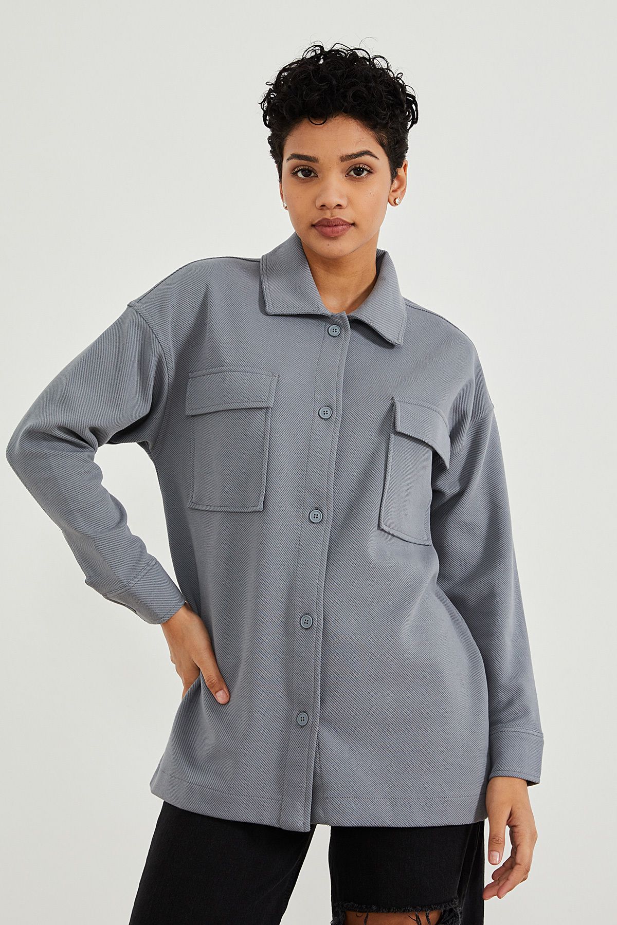 PAULMARK R-3318 Kadın Gömlek Ceket