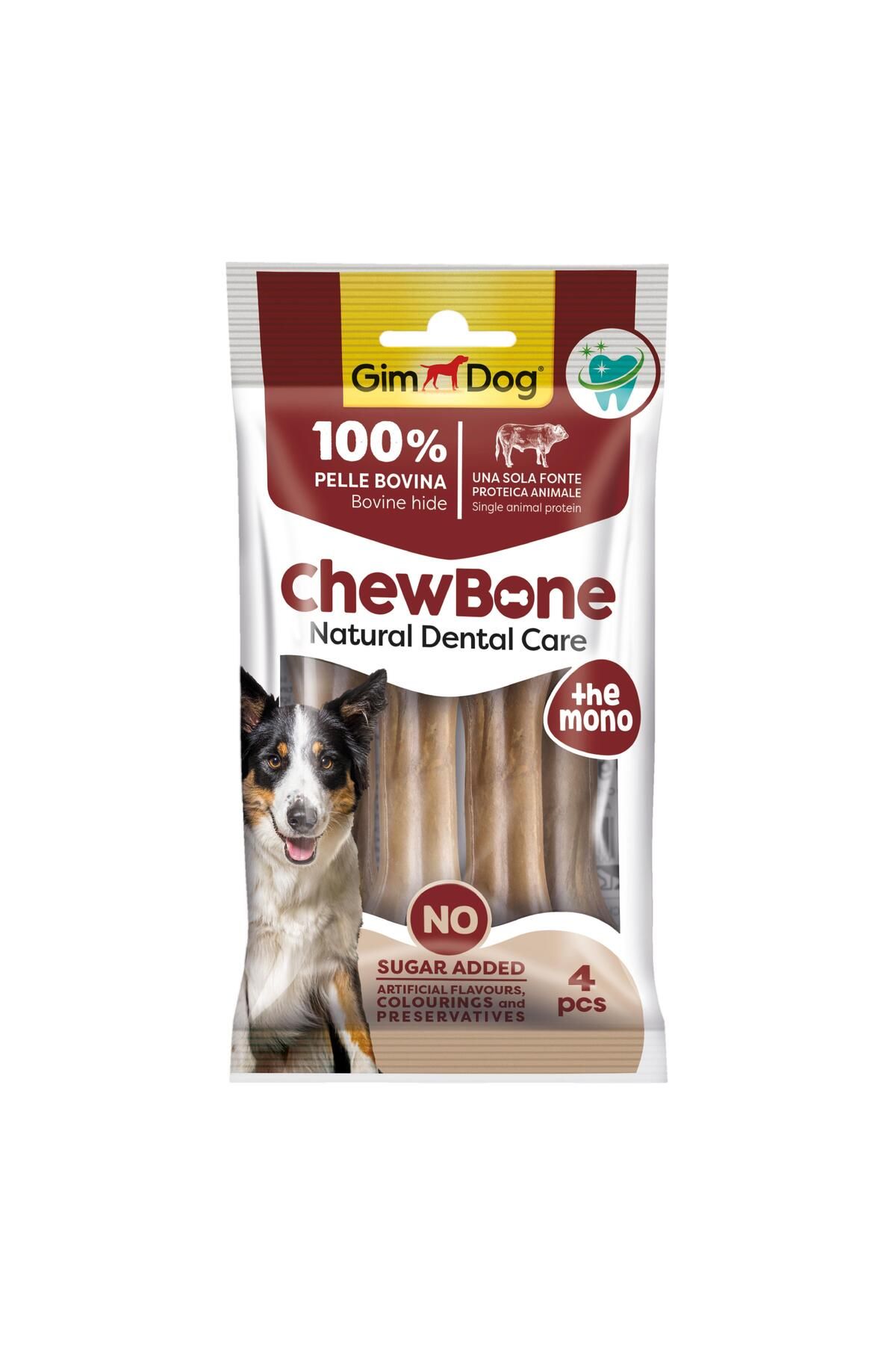 Gimdog Chew Bones Press Köpek Çiğneme Kemiği 80 Gr 4'lü Naturel