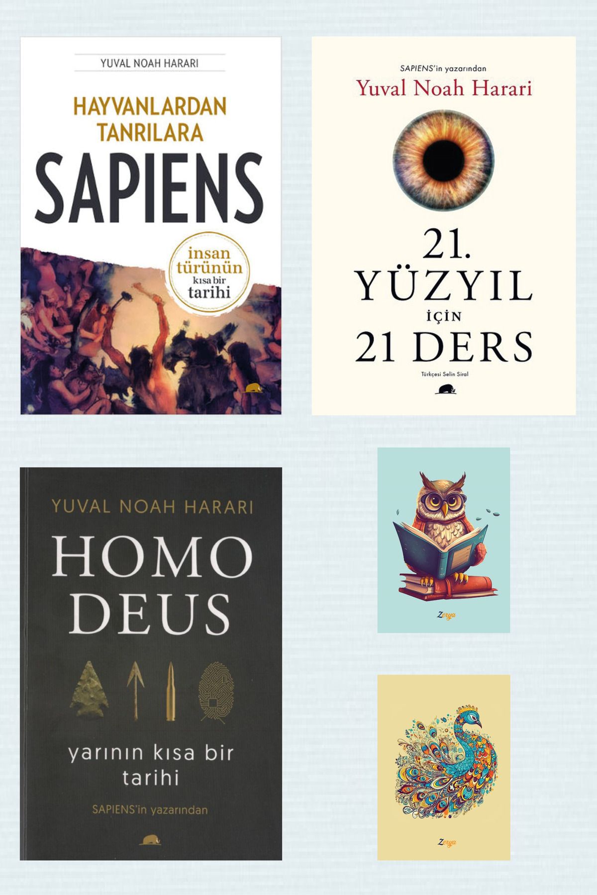 Kolektif Kitap Sapiens - 21.Yüzyıl için 21 Ders - Homo Deus - Yuval Noah Harari - Kolektif Kitap -Not Defterli Seti