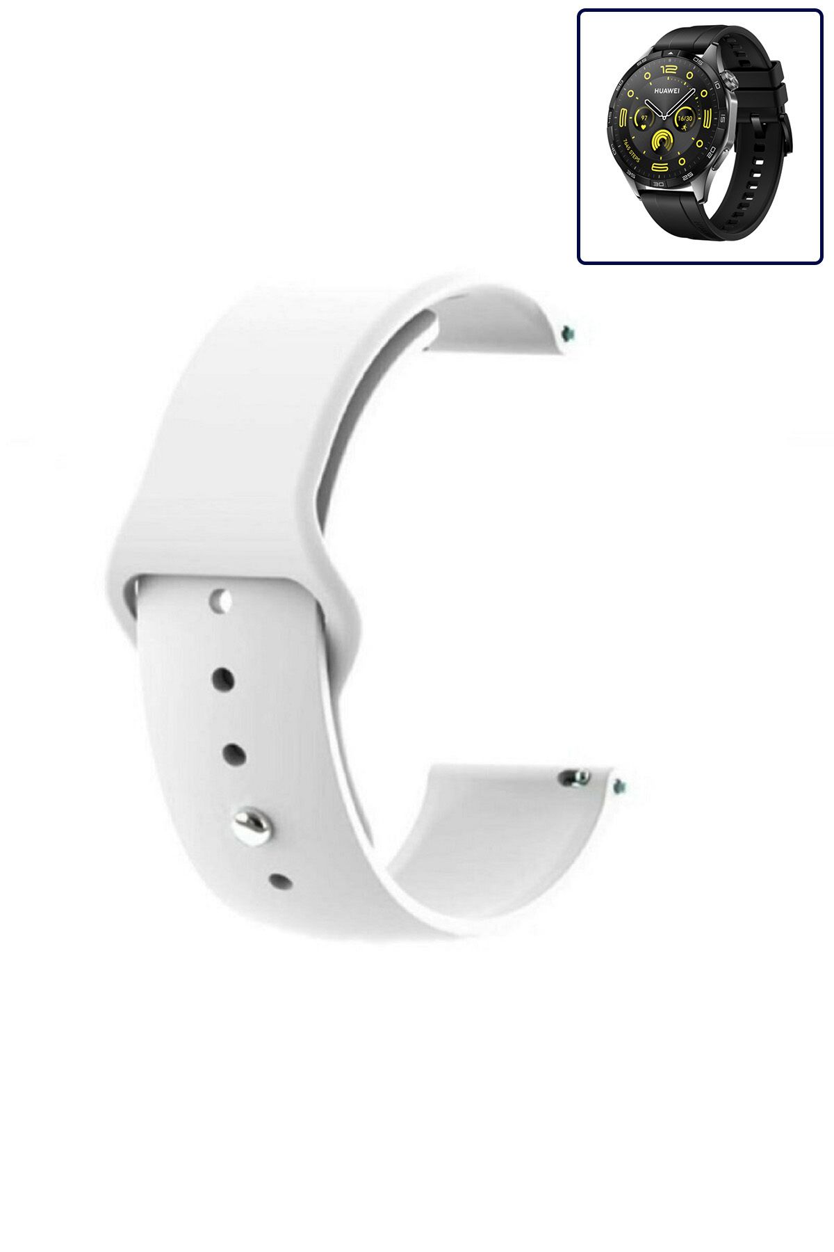 Tagomoon Huawei Watch Gt4 46mm Uyumlu Kordon Yumuşak Dokulu Esnek Jel Silikon Beyaz Kayış