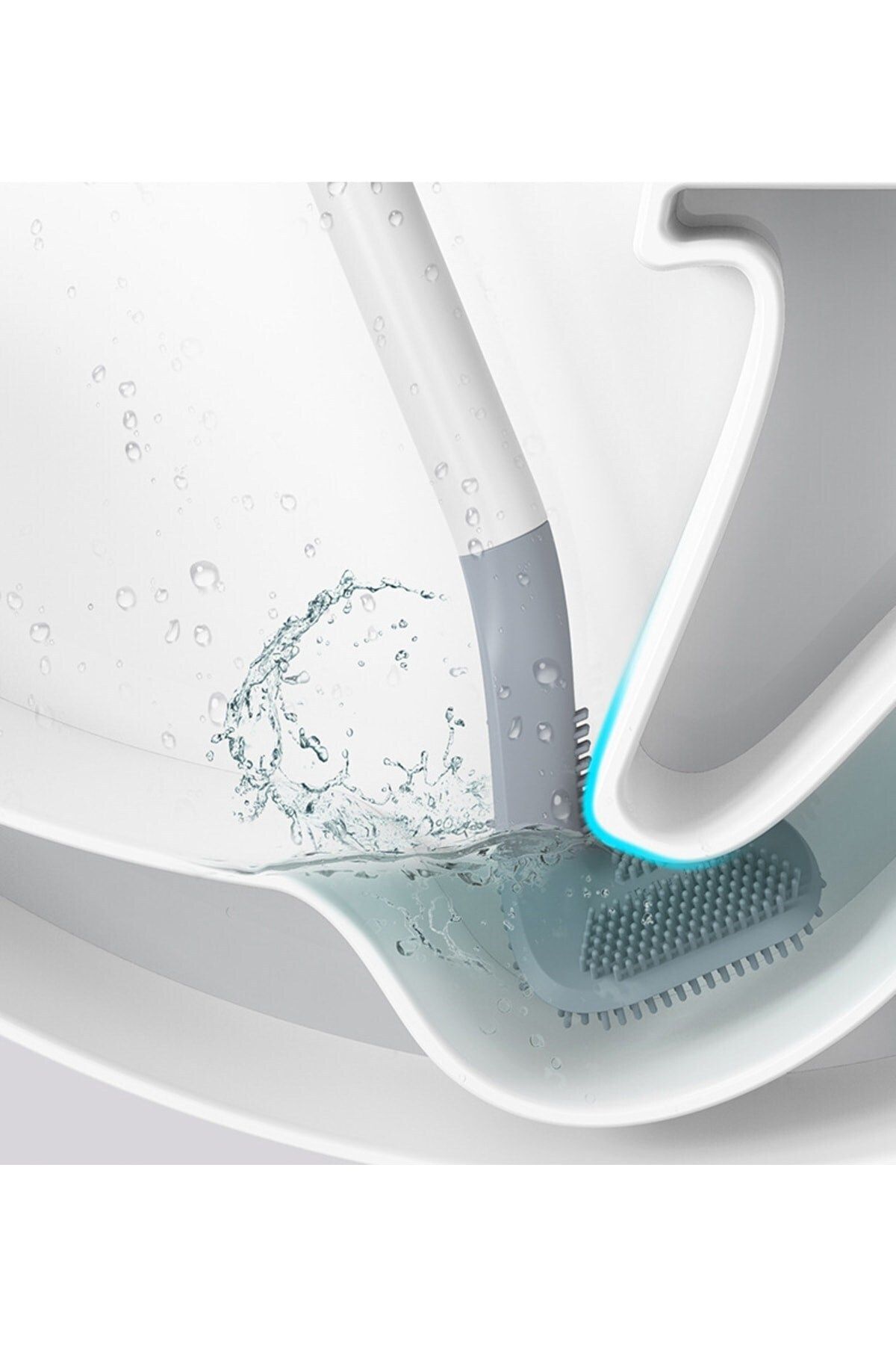 Sas Haus Golf Tasarımlı Silikon WC Klozet Mutfak Temizlik Fırçası Kanca Hediyeli
