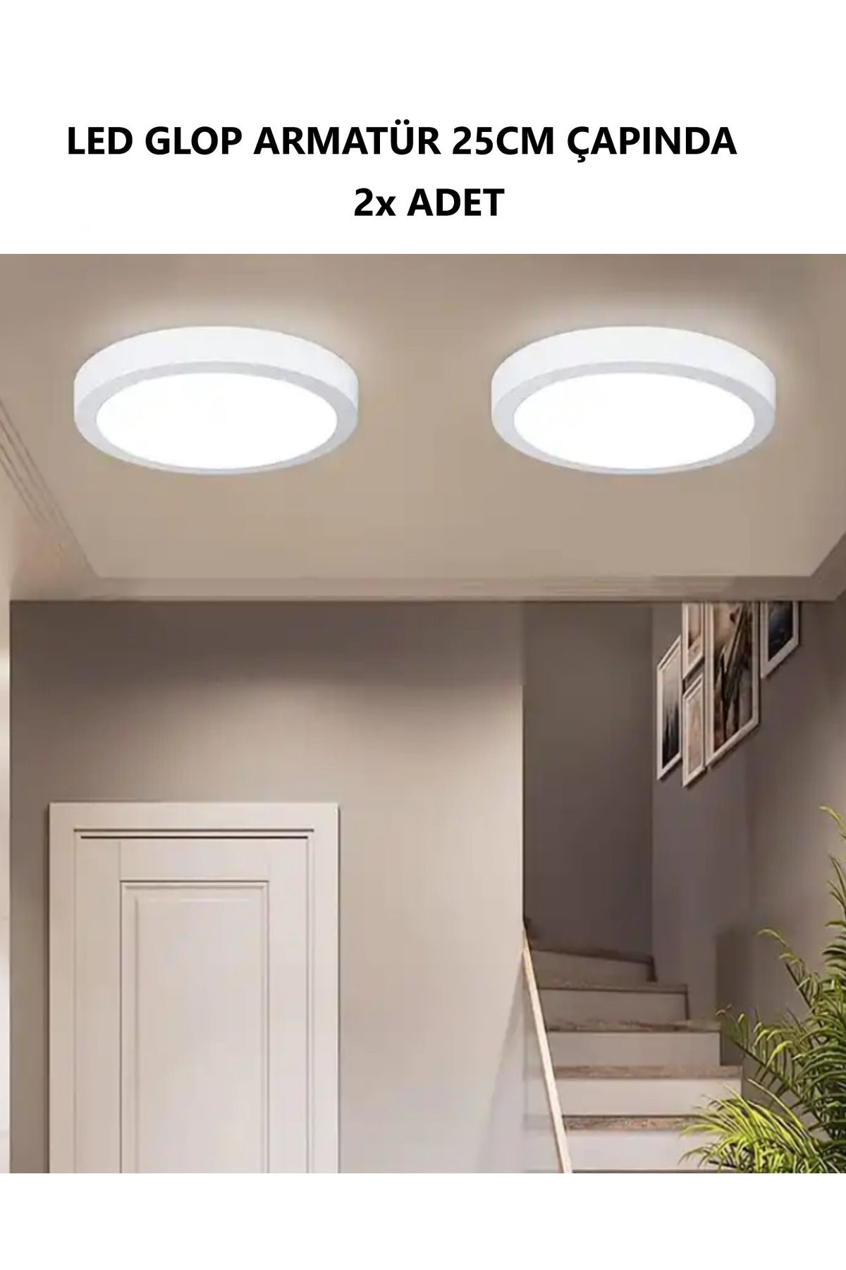 luxshome 2 Adet Led Avize Armatür Tavan Aydınlatma Lambası Tavan Glop Aplik Banyo Balkon Wc Koridor Lambası