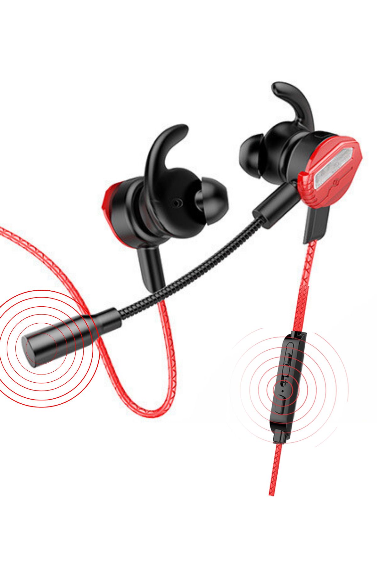 Rampage Loyal 3,5mm Gaming Kulak Içi Hd Çift Mikrofonlu Oyuncu Kulaklığı Kırmızı Çantalı