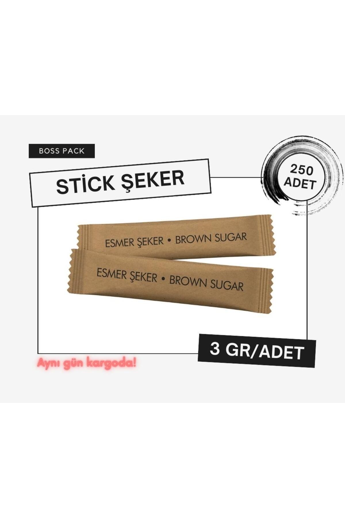 BossPack Stick Esmer Toz Şeker (3 GR/ADET) - 250 Adet