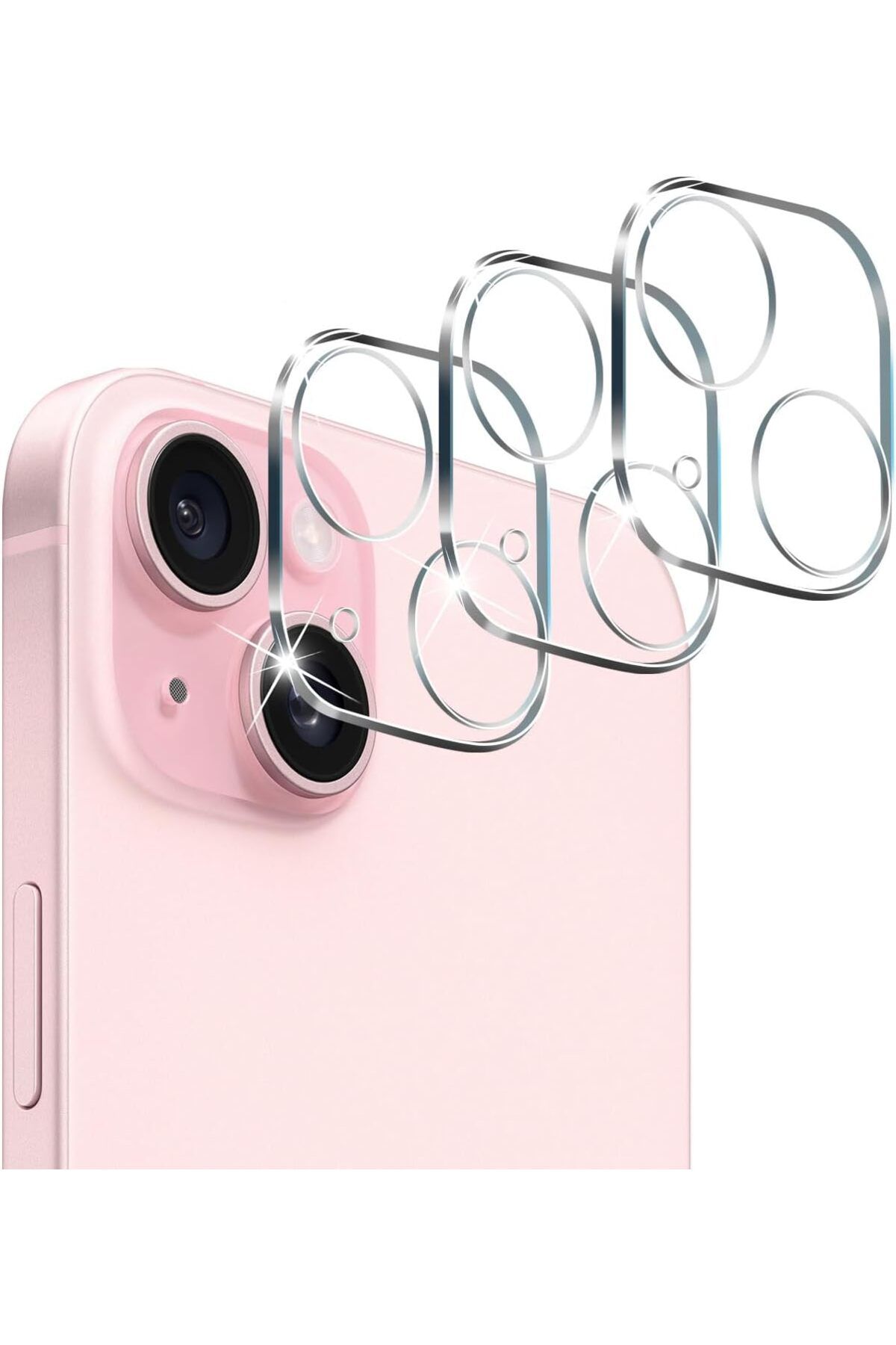 Deppo Trend iPhone 14 Uyumlu Şeffaf Kamera Lens Koruyucu Temperli Cam Dayanıklı Kamera Lens Koruma