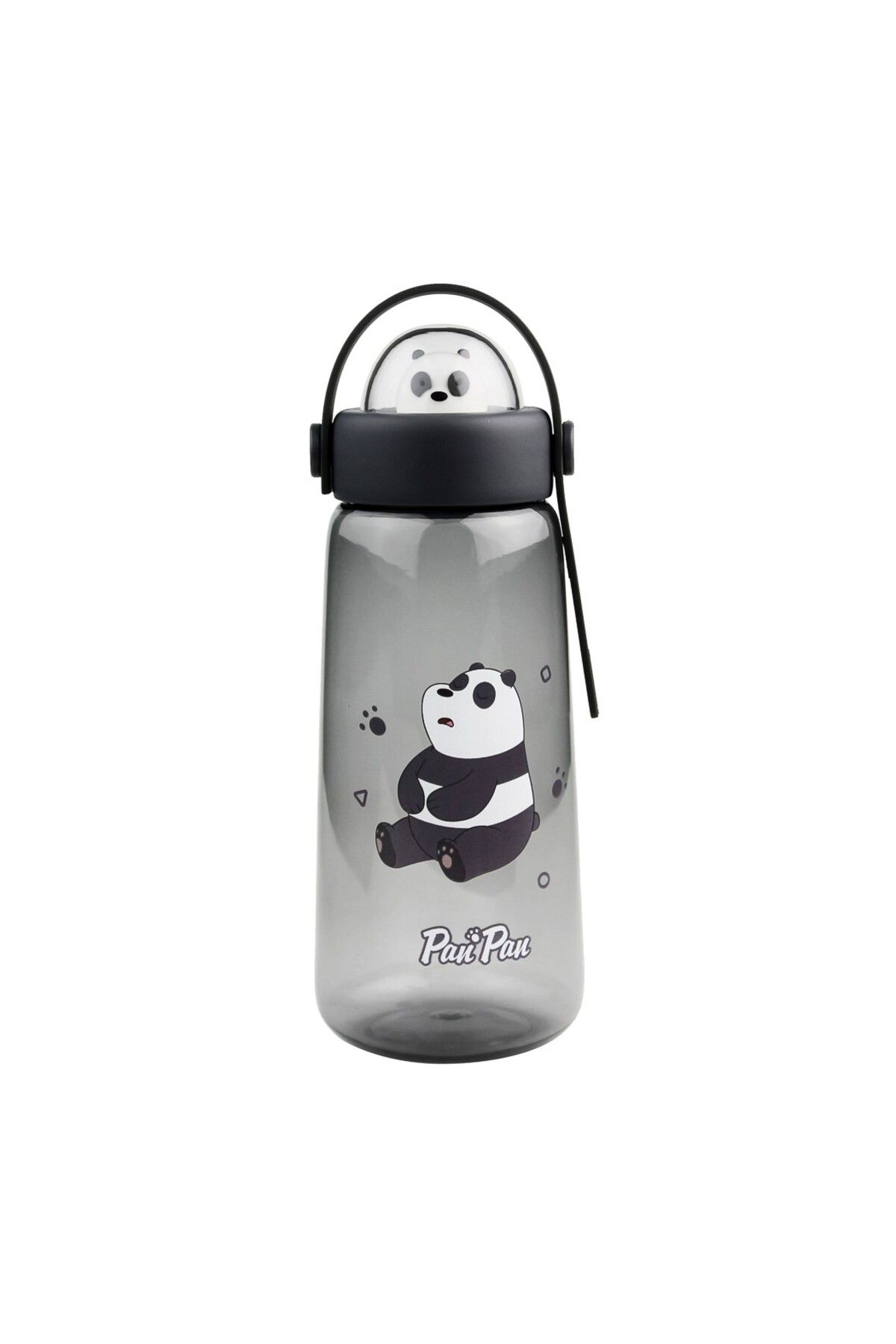Miniso We Bare Bears Lisanslı Figürlü Plastik Şişe (600ml) - Panda