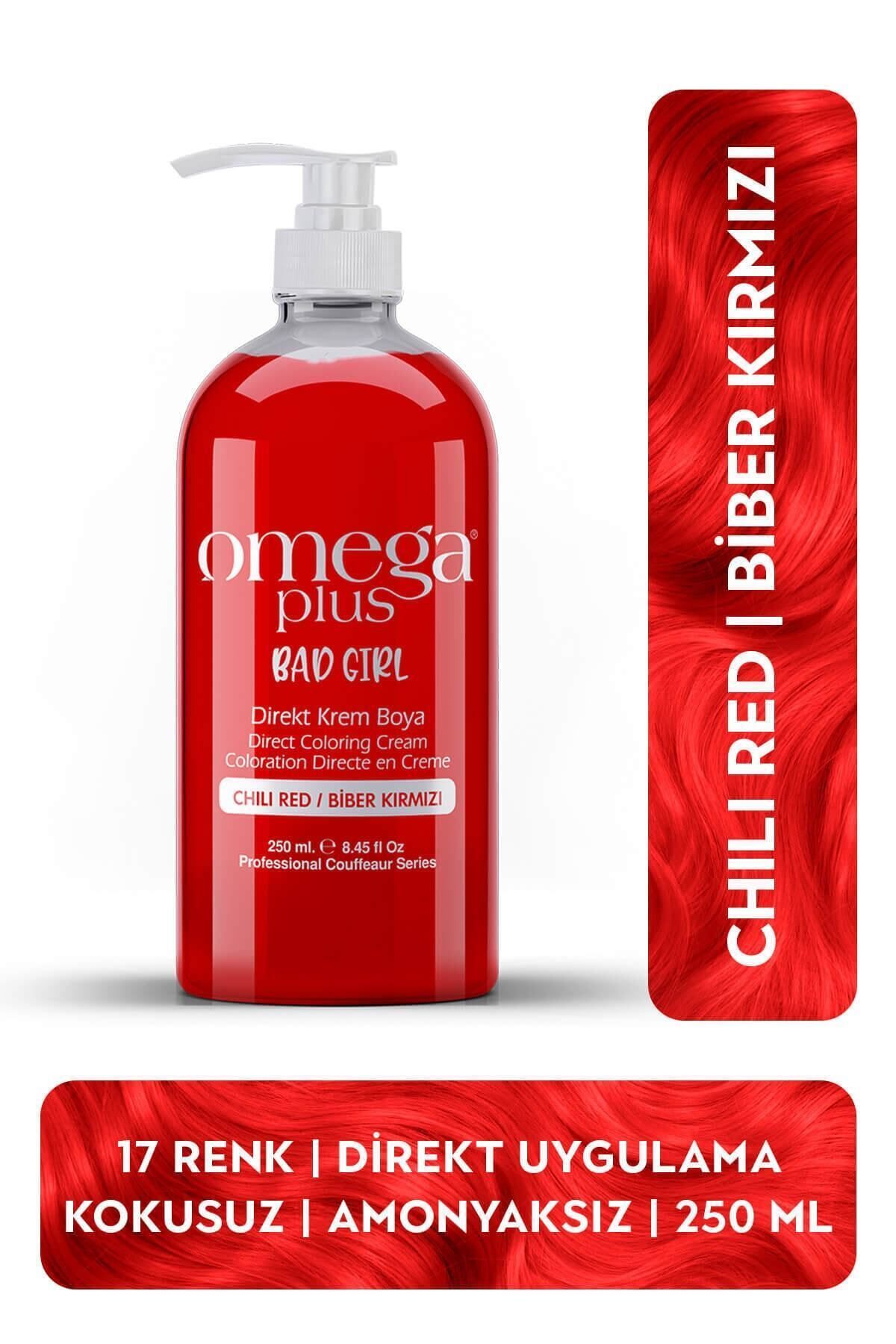 Omega Plus Bad Girl BİBER KIRMIZISI Amonyaksız Renkli Saç Boyası 250ML
