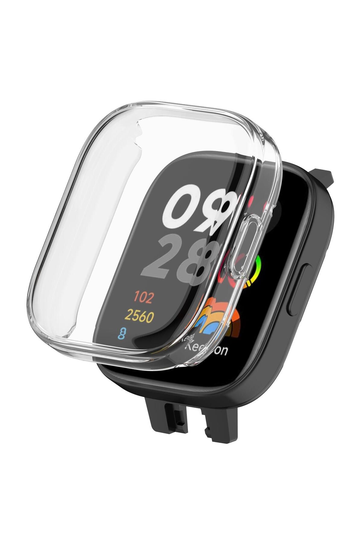 AktarMobile Xiaomi Redmi Watch 3 uyumlu Ekran Koruyucu & Kasa Koruma Silikon Kapak 360° Tüm Gövde Darbe Emici