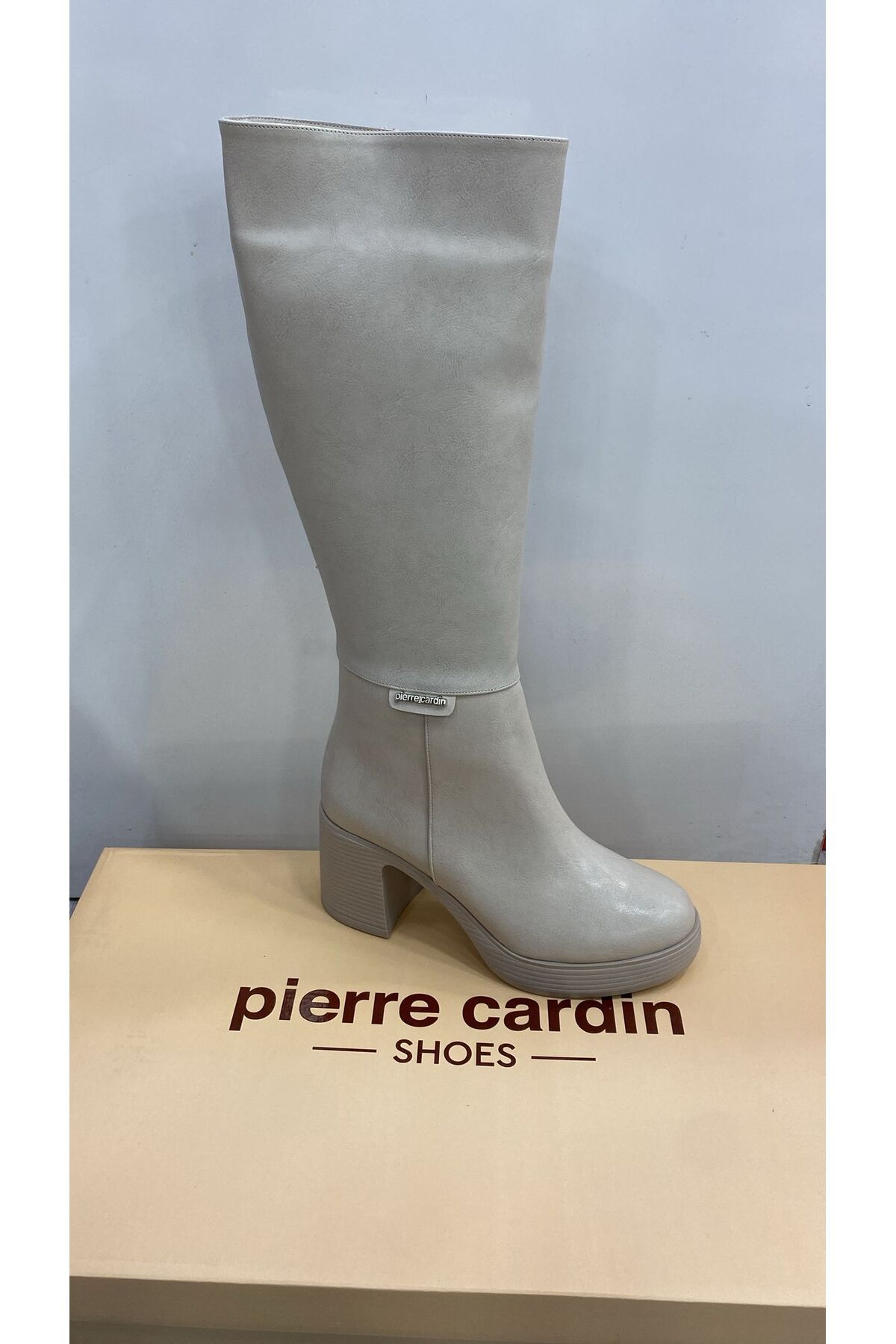 Pierre Cardin Pc-52424 Krem Içi Kürklü Kadın Topuklu Çizme