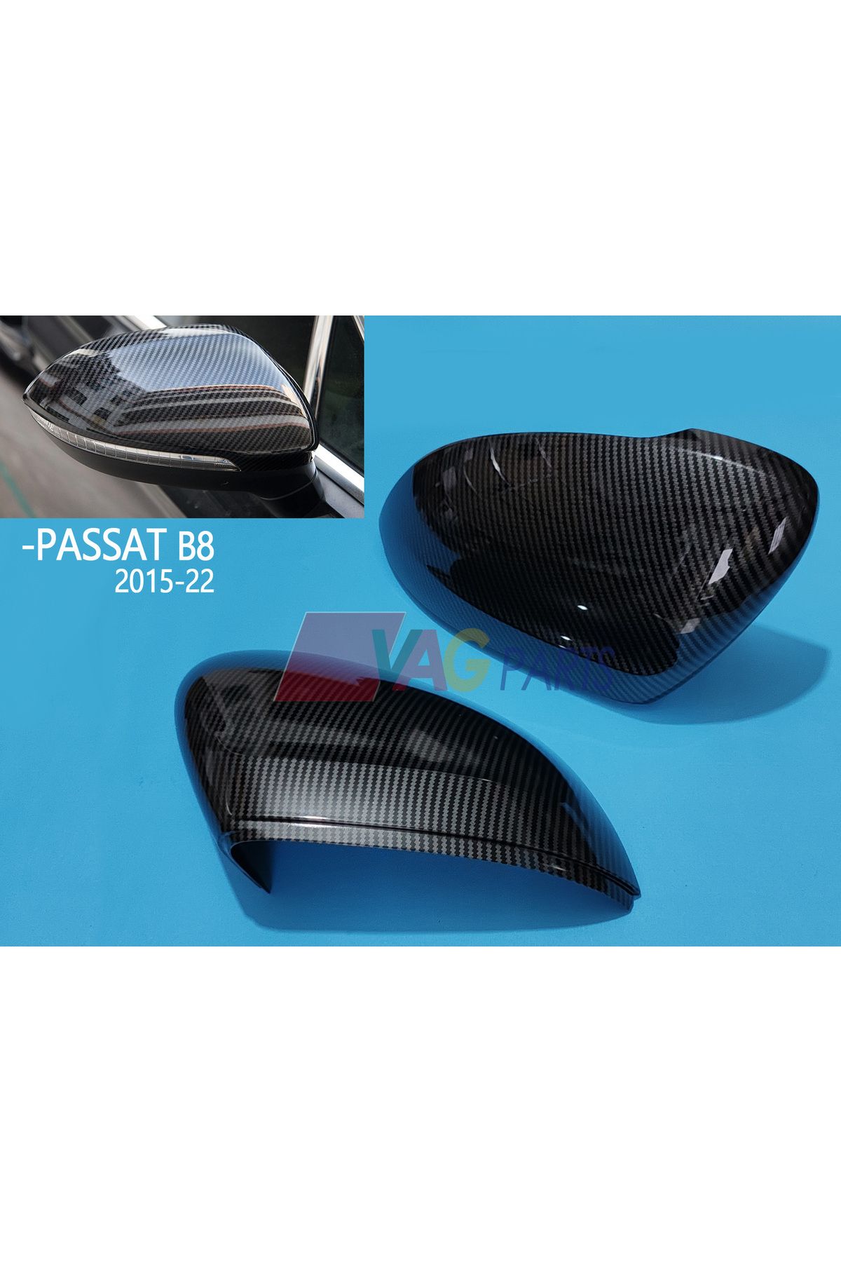 vagparts Passat B8 Dikiz Aynası Karbon Fiber Görünüm Kapak - Passat B8 Trim Akasesuar