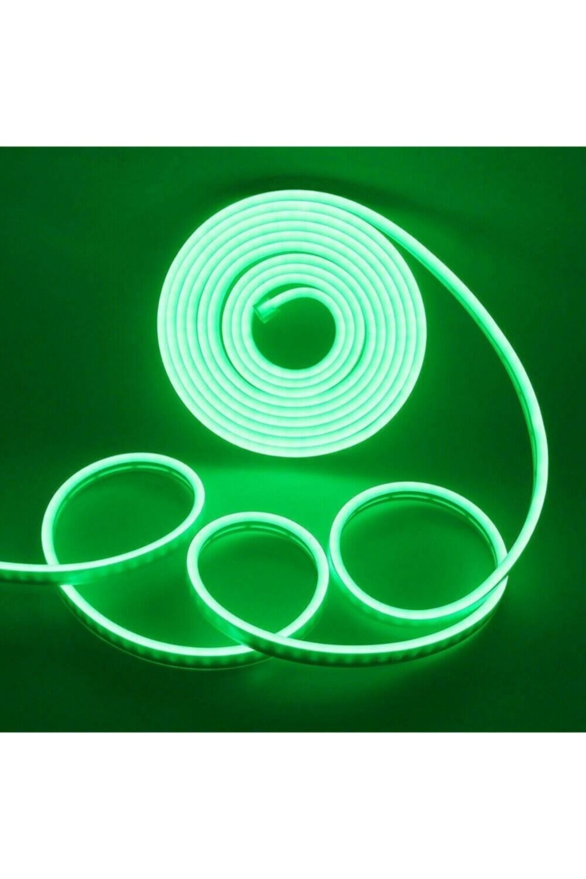 Ema Dükkan 12 Volt 3 Metre Yeşil Neon Led Işık Prize Takılmaya Hazır Değil Neon Şerit Led Esnek Silikonlu