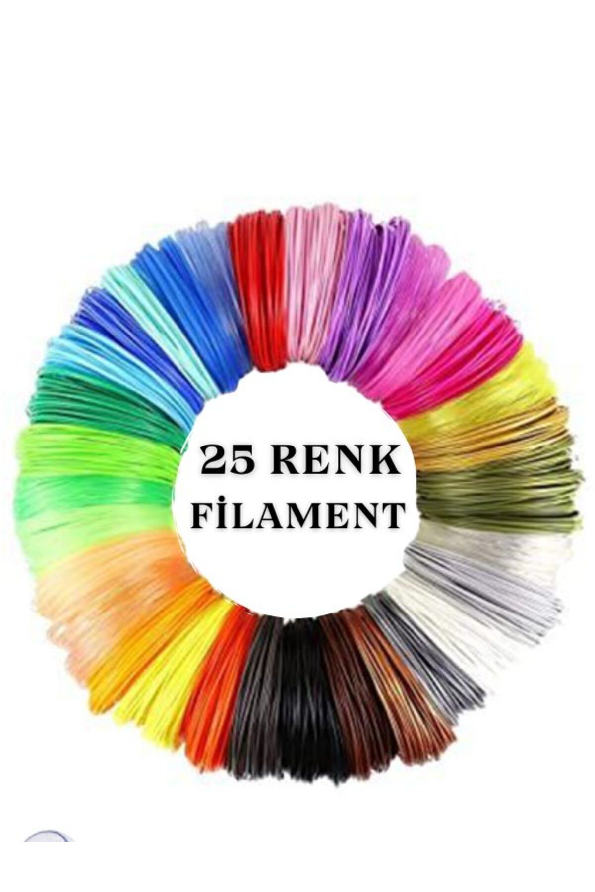 Microzey Korob 3D Kalem Yazıcı Için 25 Renk 25 Metre (25 X 1 Metre) Pla Filament