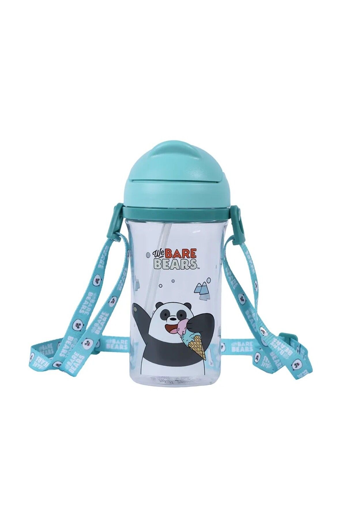 Miniso We Bare Bears Lisanslı Taşıma Askılı Suluk (400ml) - Panda