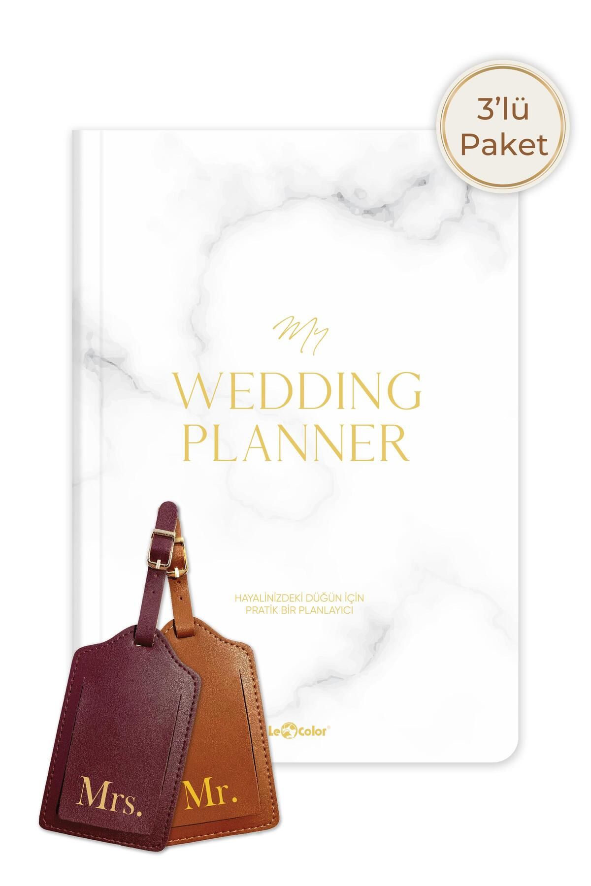 Le Color Düğün Planlayıcı Set Wedding Planner & 2'li Valiz Etiketi