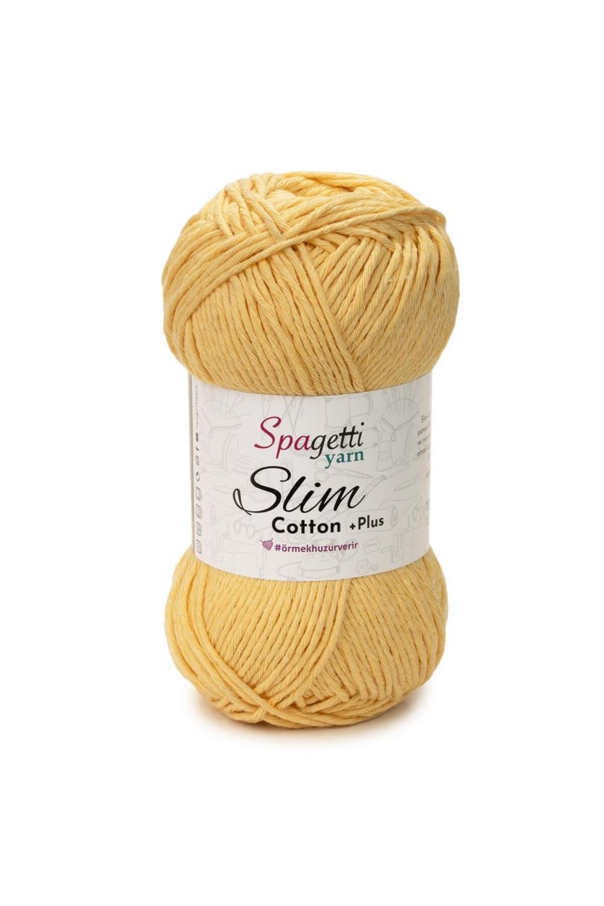 Spagettiyarn Slim Cotton Plus Soft Sarı El Örgü Ipliği