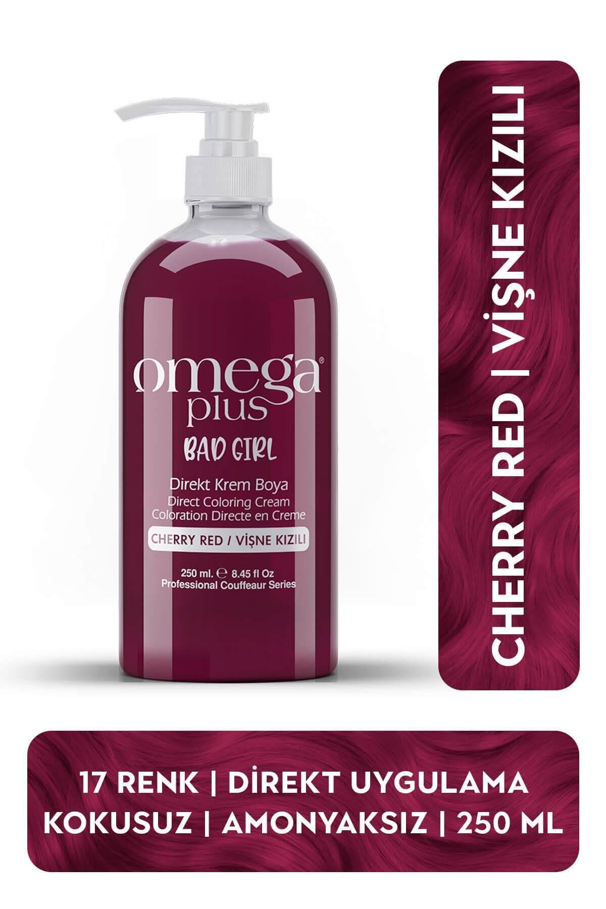 Omega Plus Bad Girl Vişne Kızılı Amonyaksız Renkli Saç Boyası 250ml