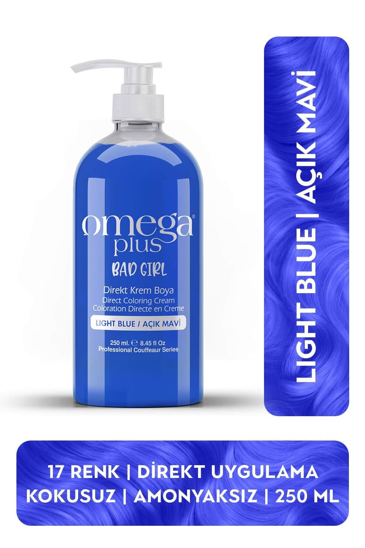 Omega Plus Bad Girl AÇIK MAVİ Amonyaksız Renkli Saç Boyası 250ML