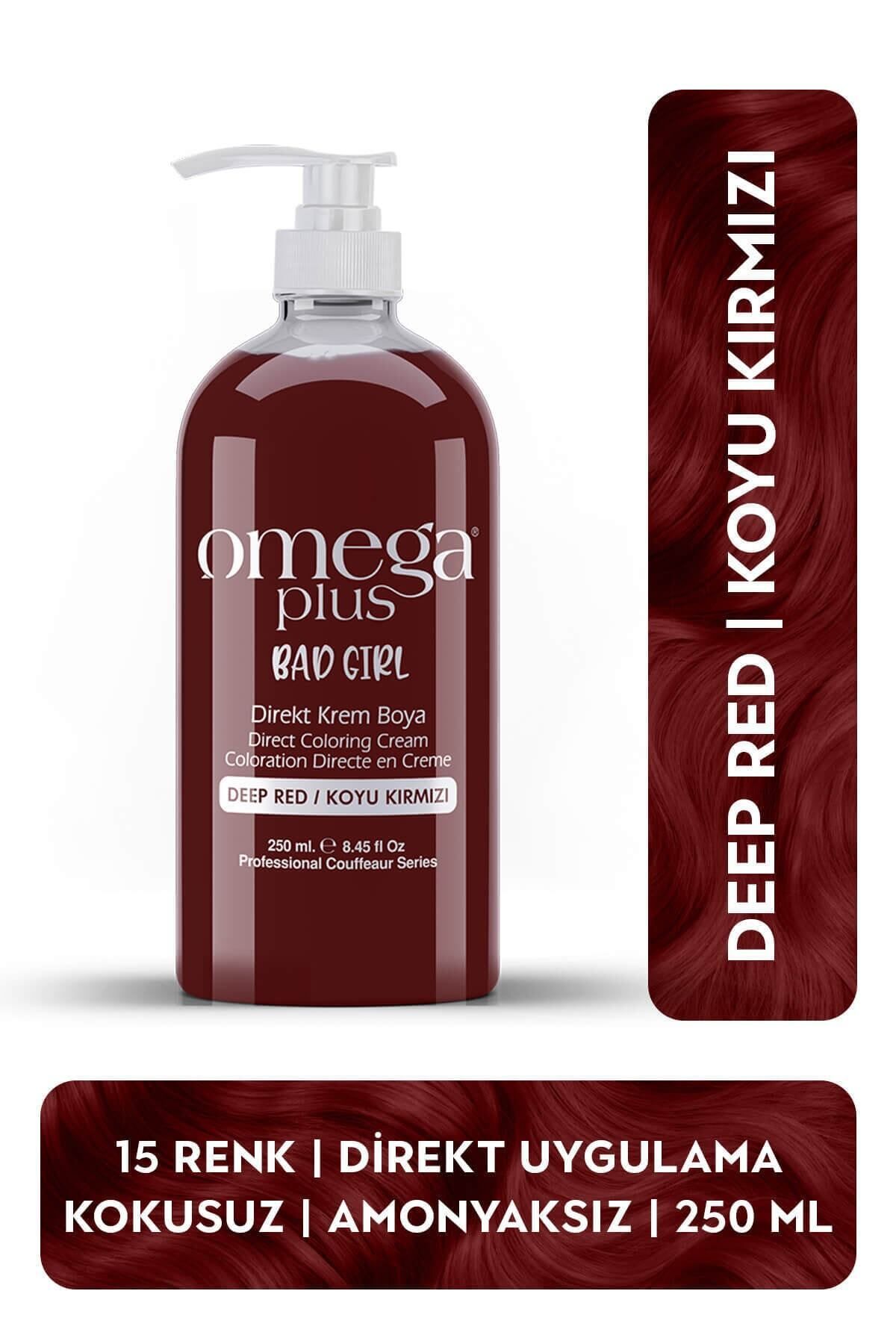 Omega Plus Bad Girl Koyu Kırmızı Amonyaksız Renkli Saç Boyası 250ml