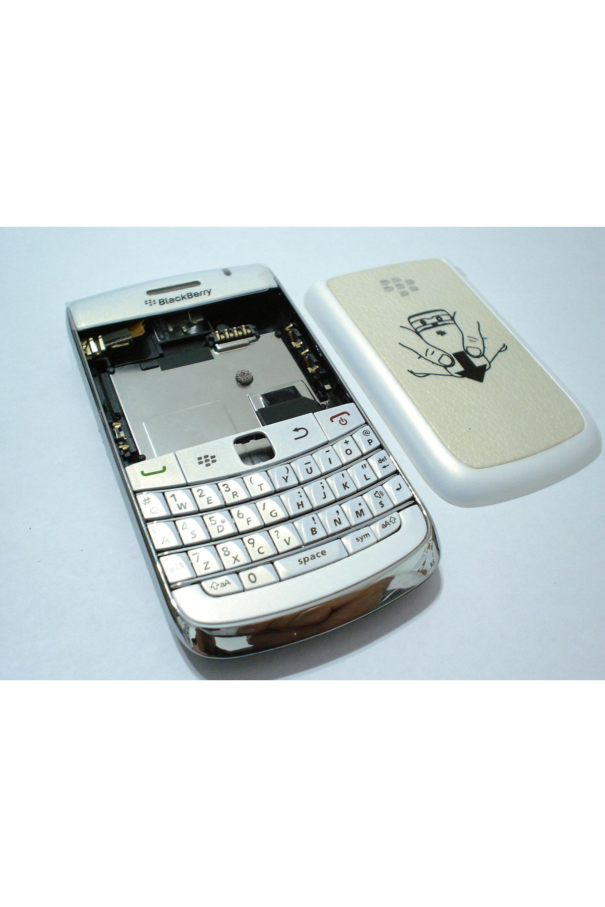 nostaljikcep Blackberry 9700 9780 Kapak Kasa Tuş Takımı,Beyaz