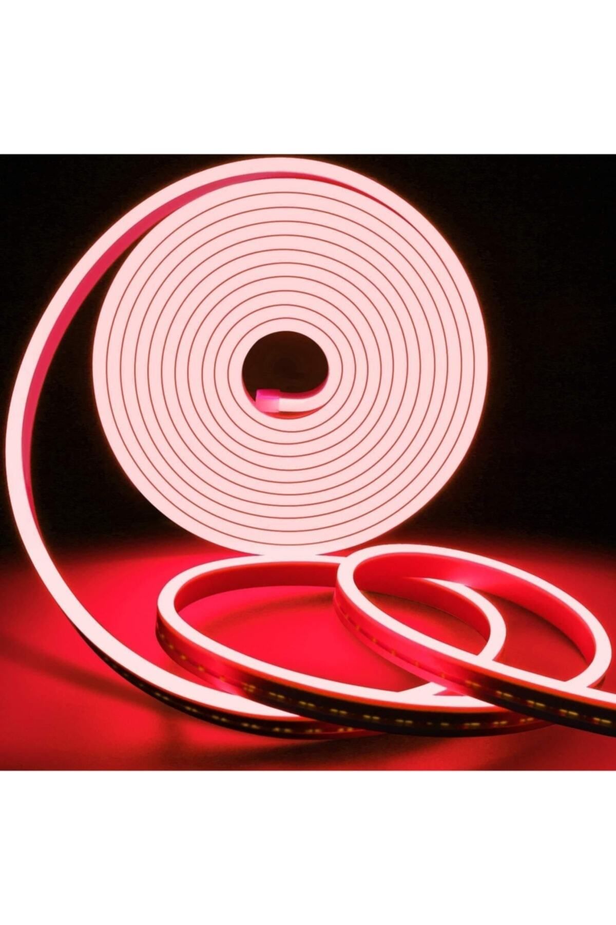 Ema Dükkan 12 Volt 10 Metre Kırmızı Neon Led Işık Prize Takılmaya Hazır Değil Neon Şerit Led Esnek Silikonlu