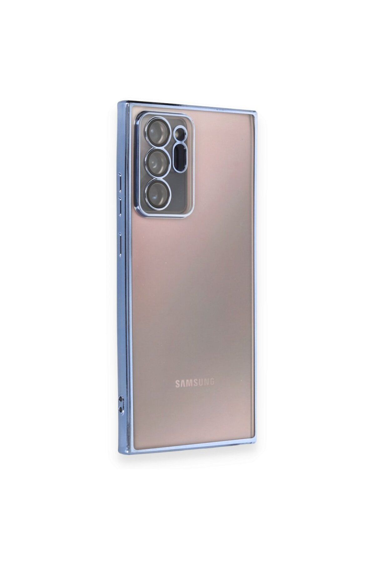 Lisinya Samsung Galaxy Note 20 Uyumlu Ultra Kılıf Razer Lensli Silikon - Ürün Rengi : Açık Mavi - Lisinya