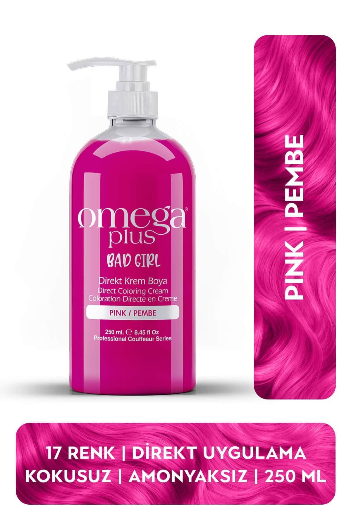 Omega Plus Bad Girl PEMBE Amonyaksız Renkli Saç Boyası 250ML