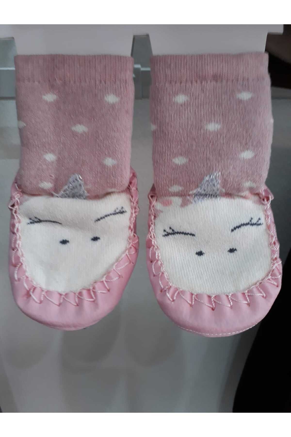 Funny Baby Havlu Altı Deri Çarık Çorap