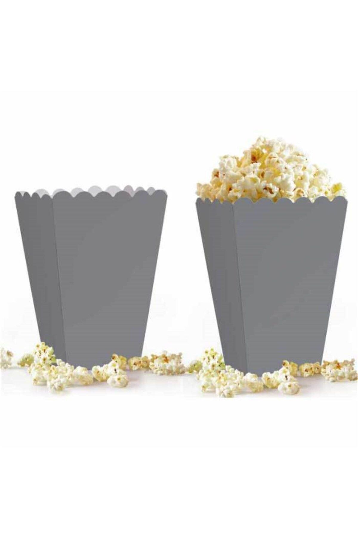 Partioutlet Popcorn Mısır Kutusu Gümüş Renk 8 Adet