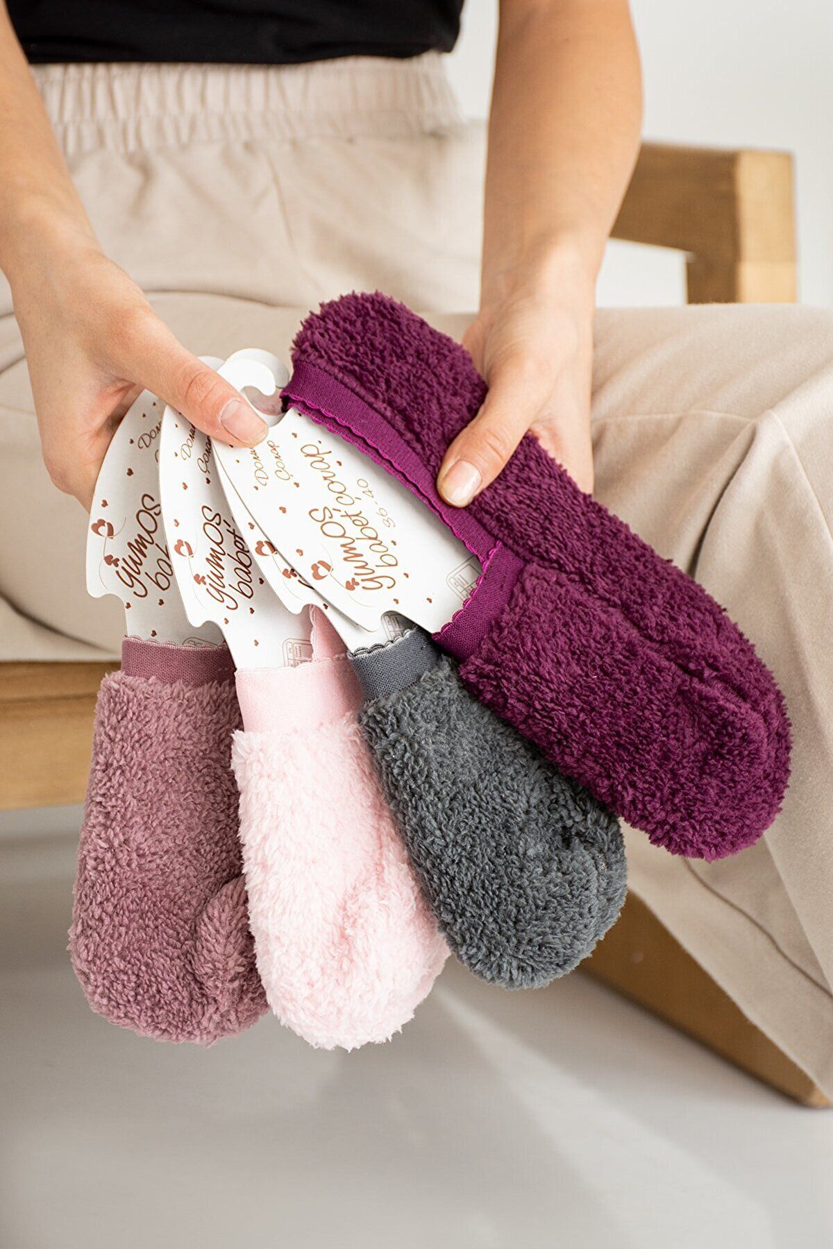 Welsoft Kışlık Peluş Patik Çorap 4 çift