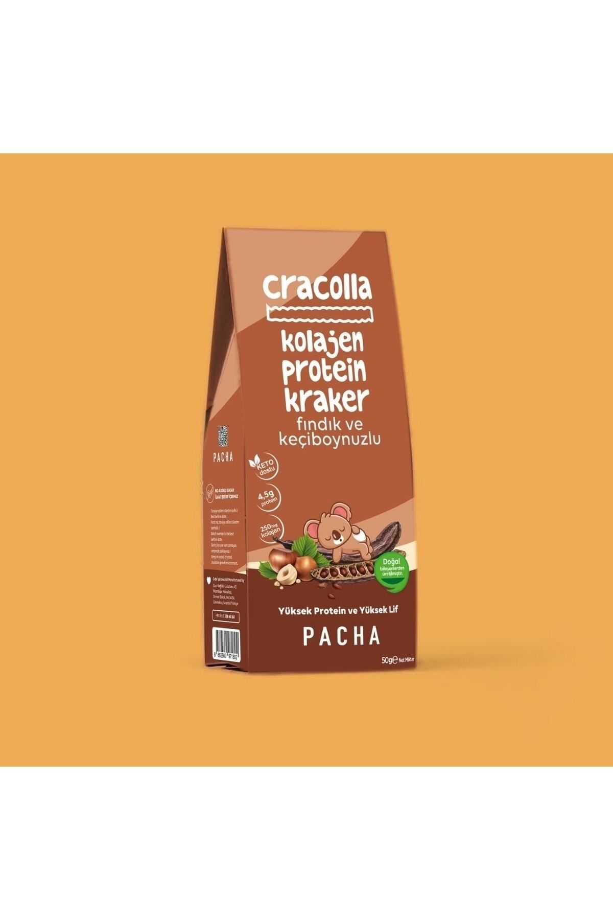 PACHA Cracolla | Doğal Kolajen Ve Protein Kraker | Keçiboynuzlu Ve Fındıklı