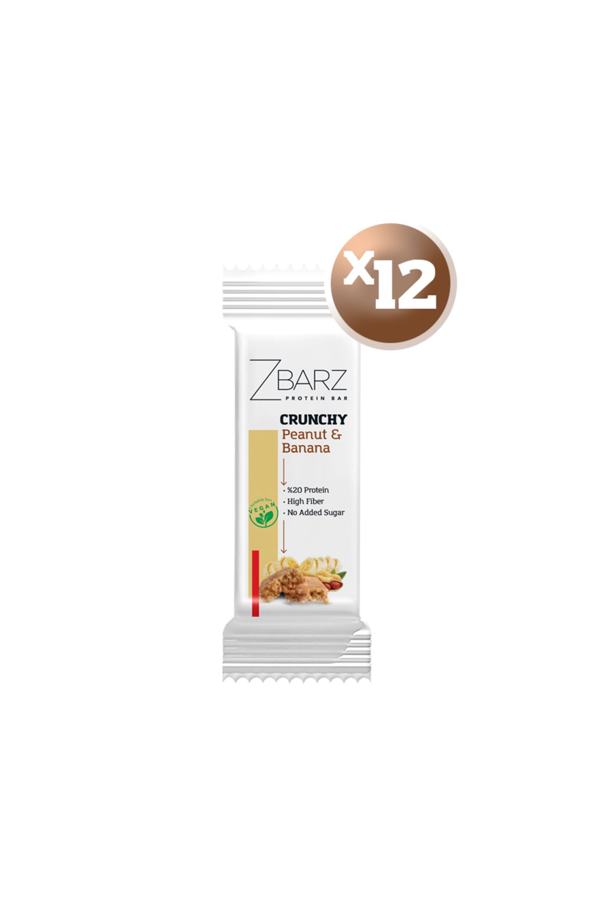 Zbarz Crunchy Protein Bar Yer Fıstık - Muz 35g (12 ADET)