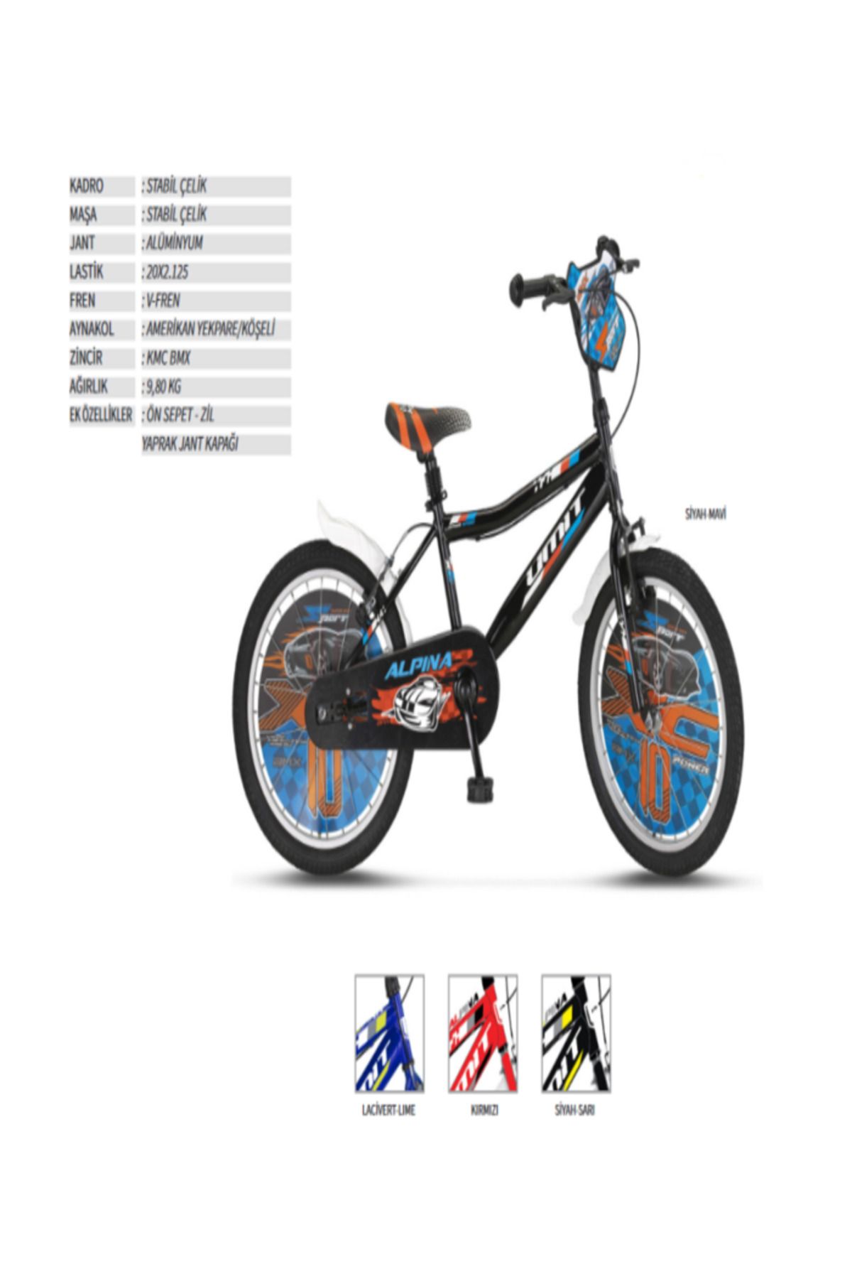 Ümit Bisiklet 2047 Alpina-M-BMX-V 20 Jant Erkek Çocuk Bisiklet