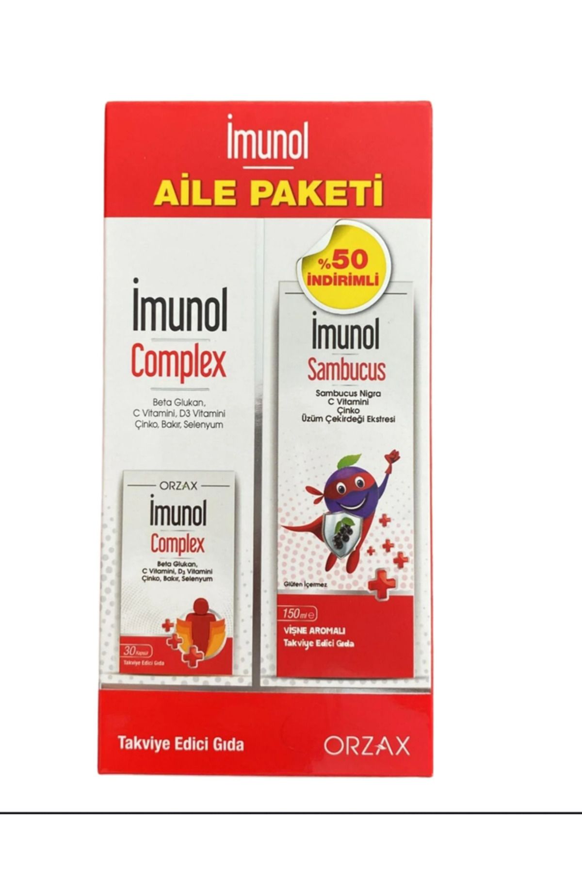 İMUNOL Orzax İmunol Complex + İmunol Sambucus Aile Paketi