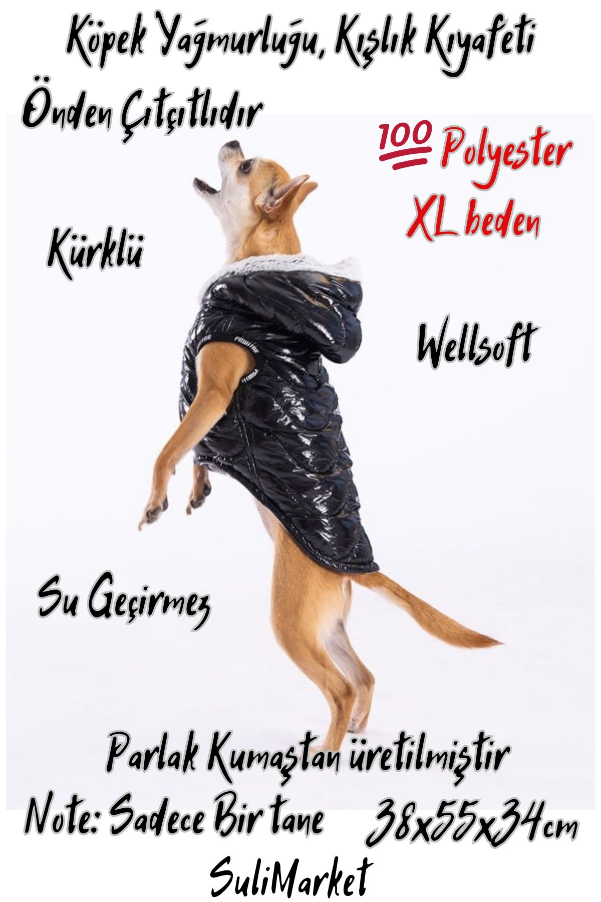 Pawstar Büyük Irk Köpek Yağmurluğu Köpek Yağmurluk ve Kışlık Kıyafeti
