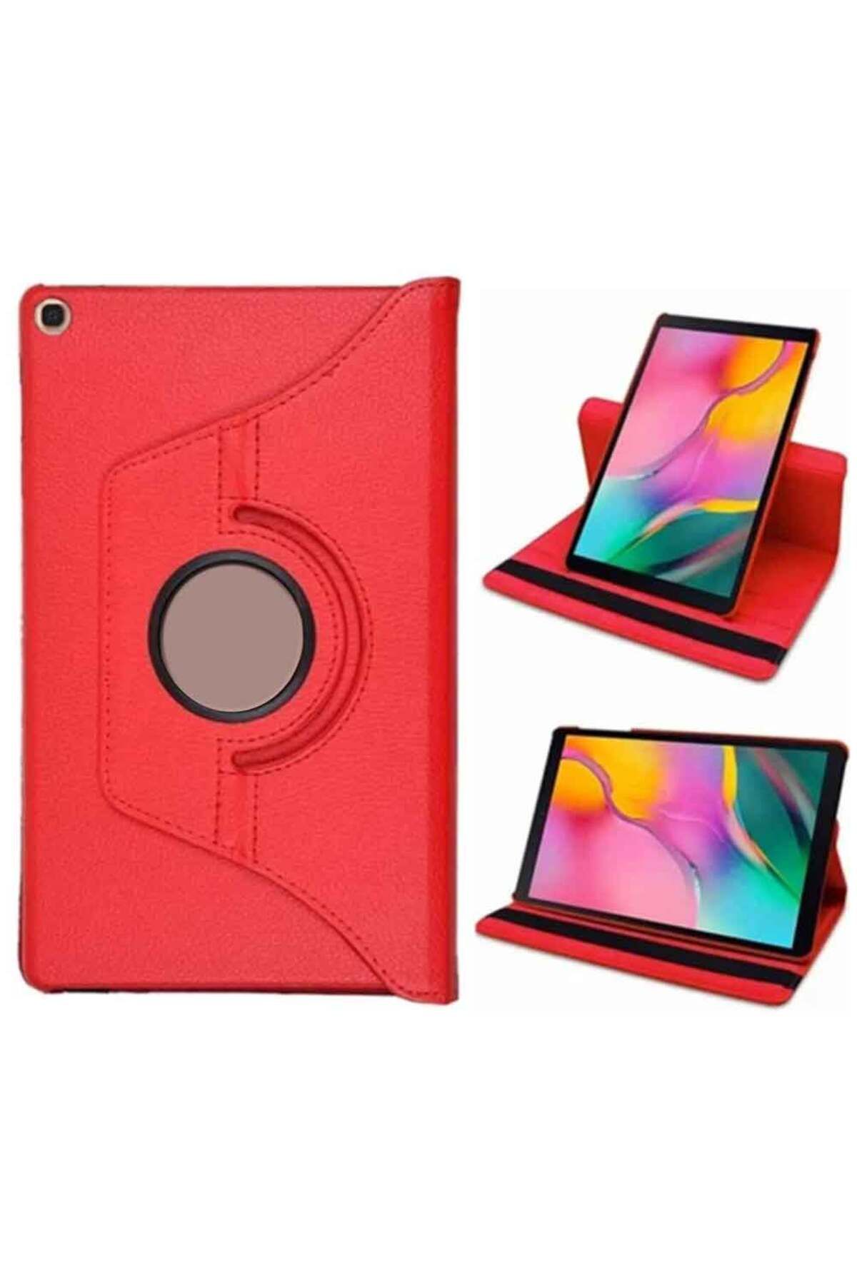Smart Tech Samsung Galaxy Tab T510 Döner Stand Tablet Kılıfı Kırmızı