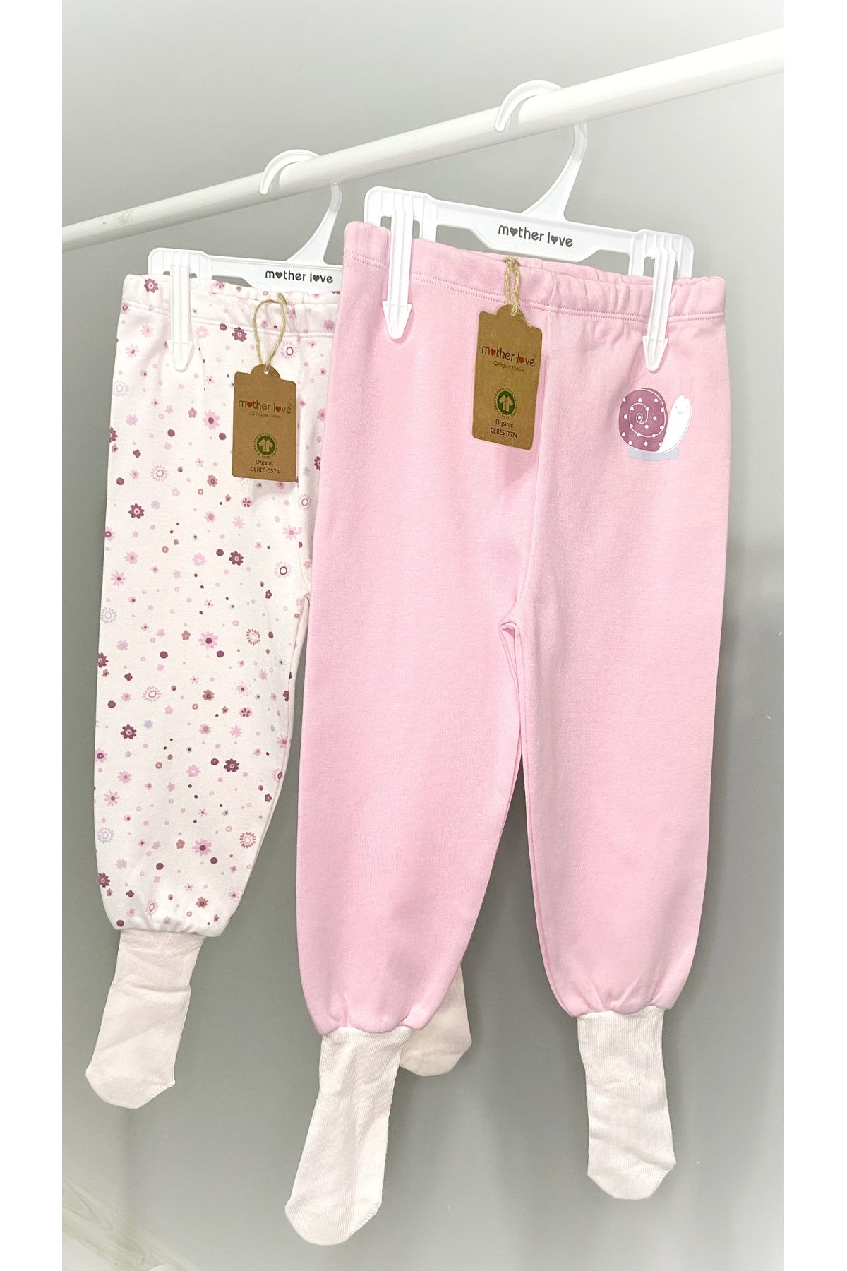 Mother Love % 100 Organik Pamuk 2 Li Çoraplı Pantolon Pijama