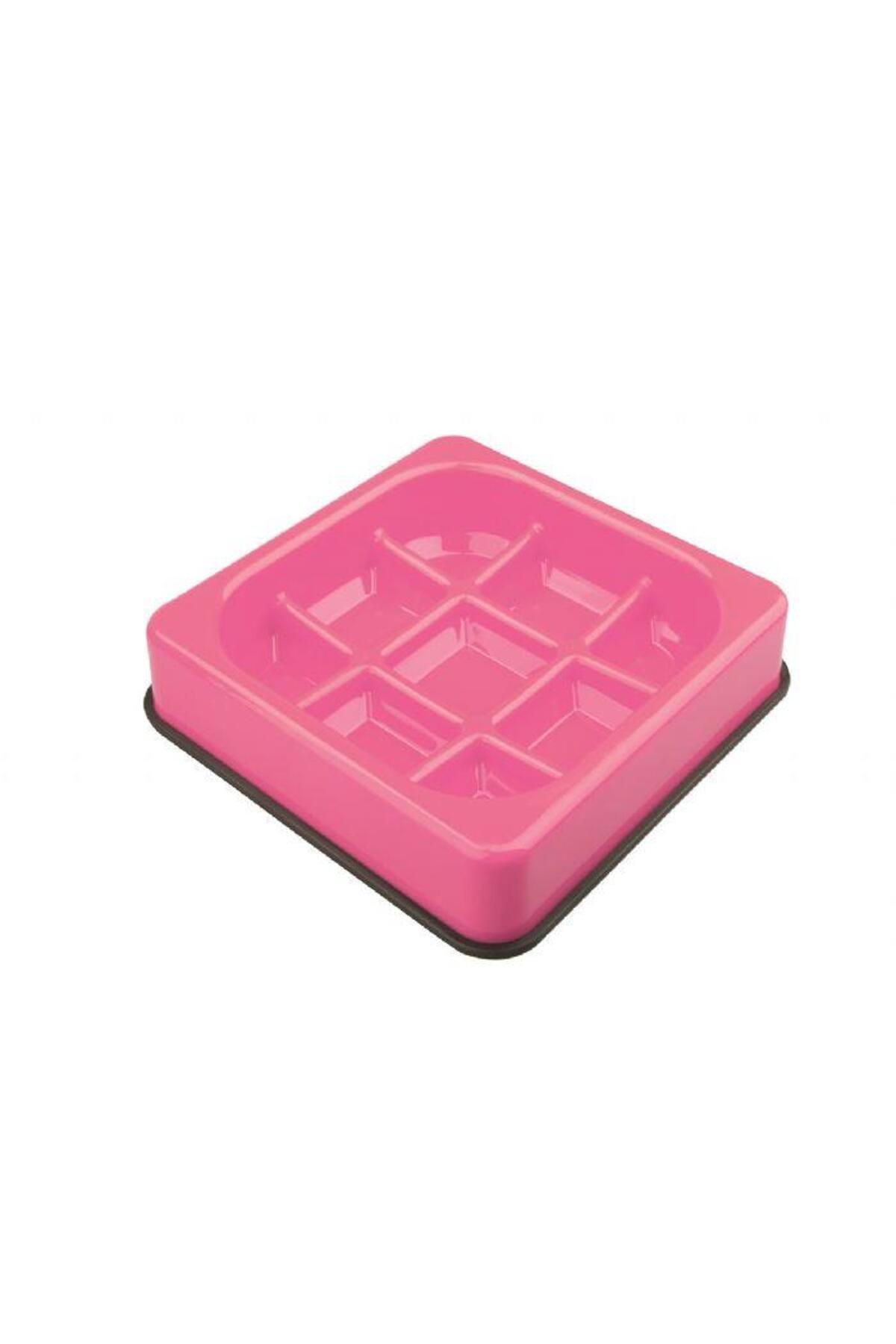 M-PETS Waffle Yavaş Yeme Mama Kabı 1500ml Pink